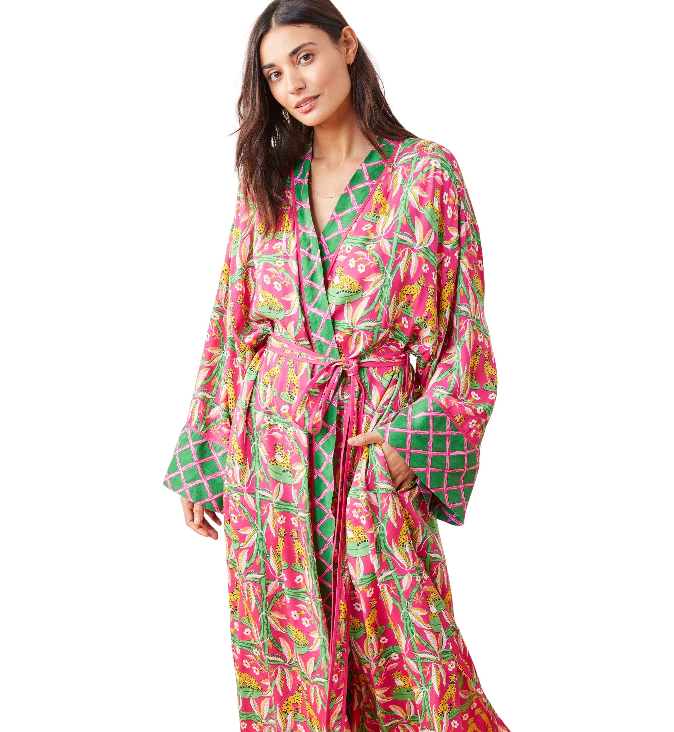 Royal Cheetah Printed Satin Robe