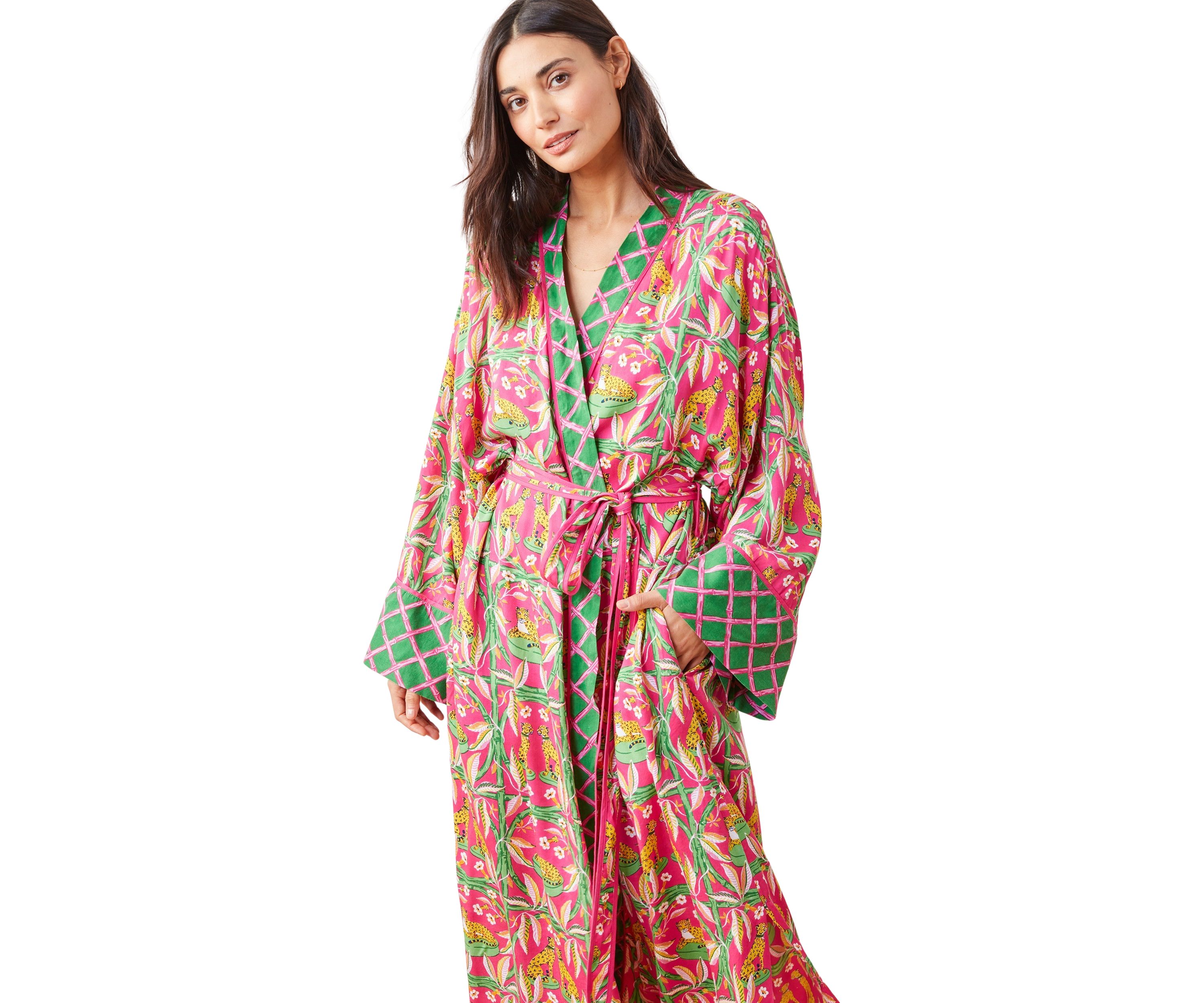 Royal Cheetah Printed Satin Robe