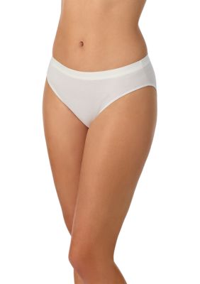 On Gossamer Women's Cabana Cotton Ribbed Bikini Panty, White, X-Large -  0198110593557