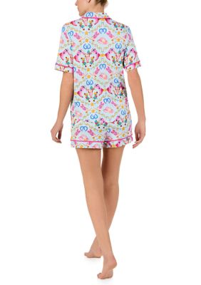 Printed Notched Pajama Set