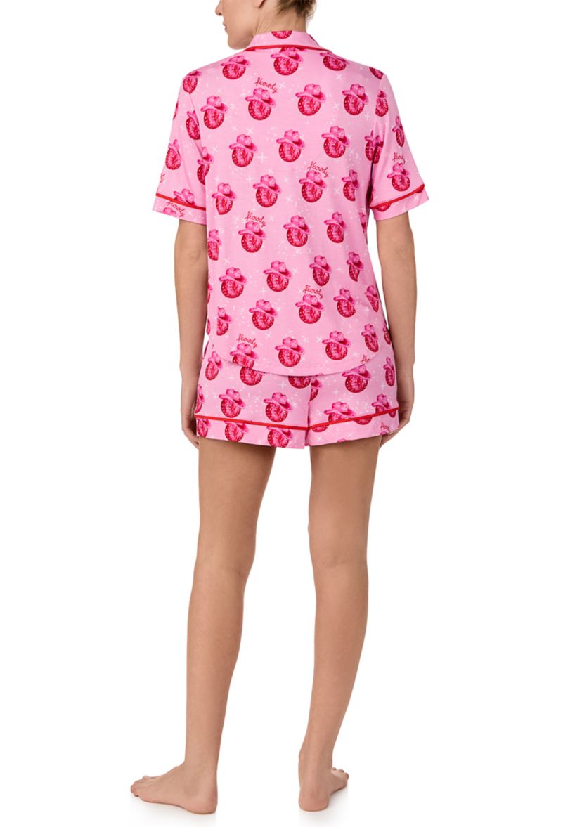 Printed Notched Pajama Set