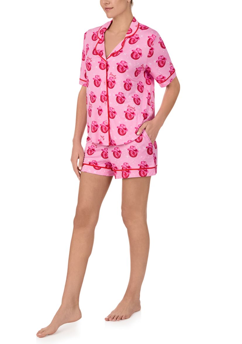 Printed Notched Pajama Set