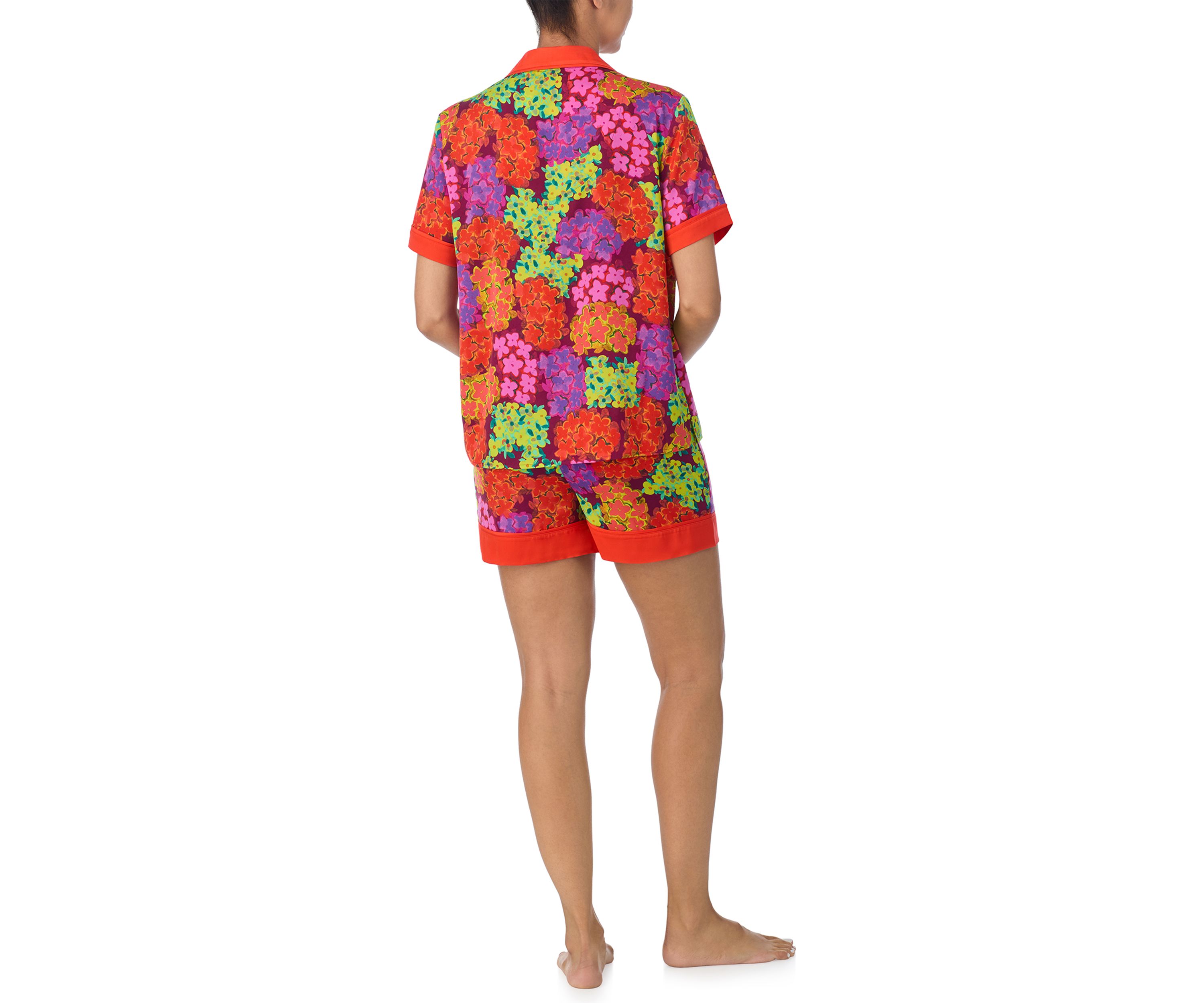 Printed Two Piece Satin Pajama Set