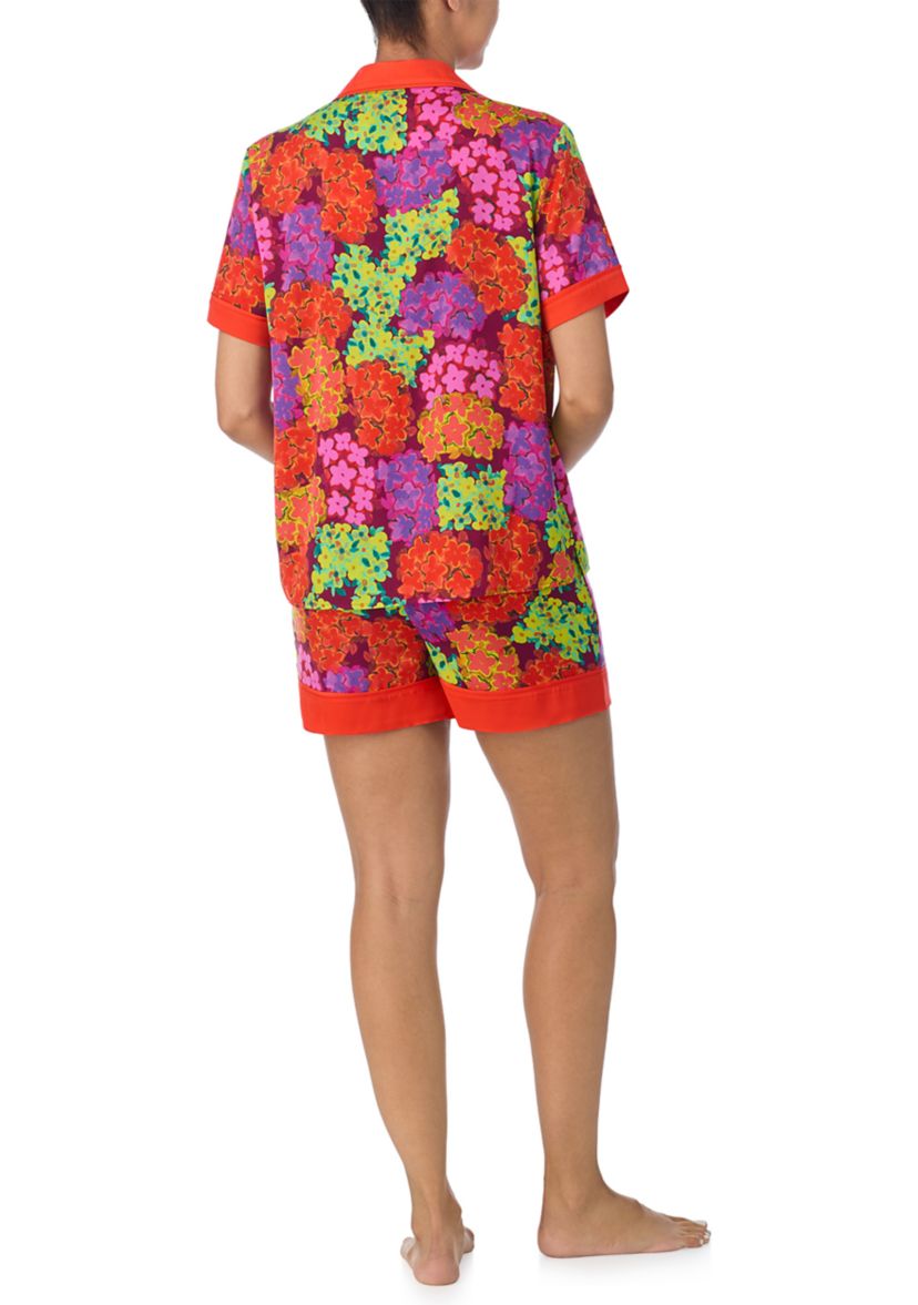 Printed Two Piece Satin Pajama Set