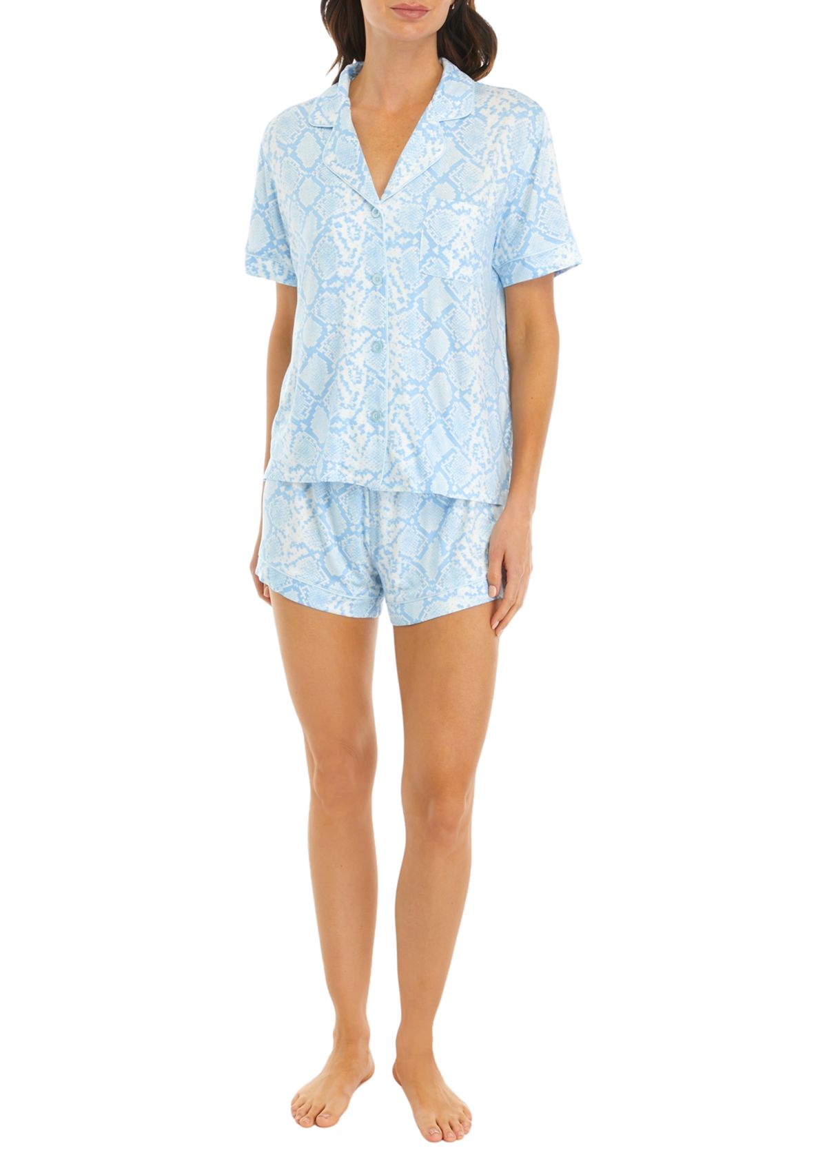 Printed Lacy Pajama Set 