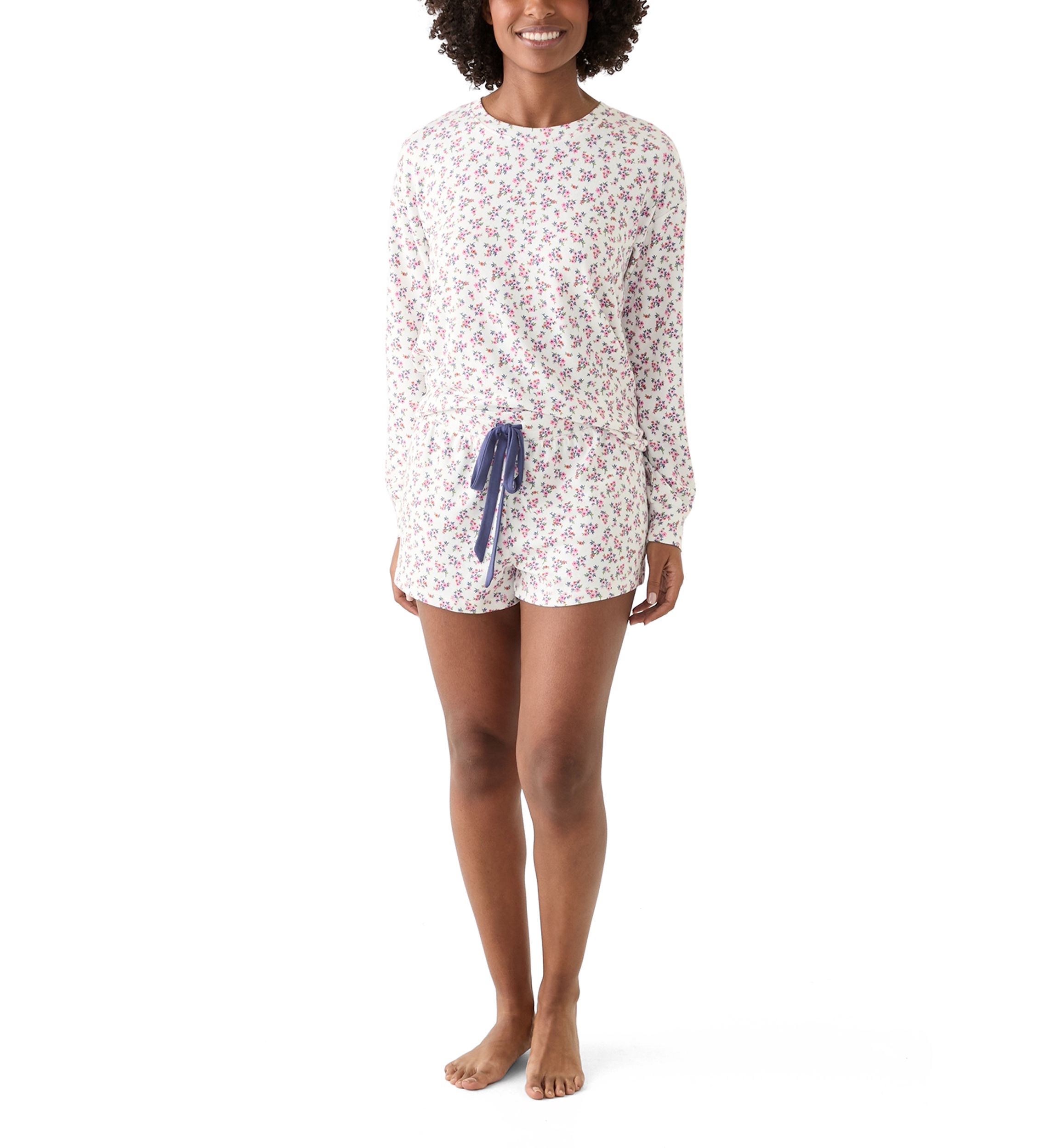 Womens Long Sleeve Peachy Short Pajama Set