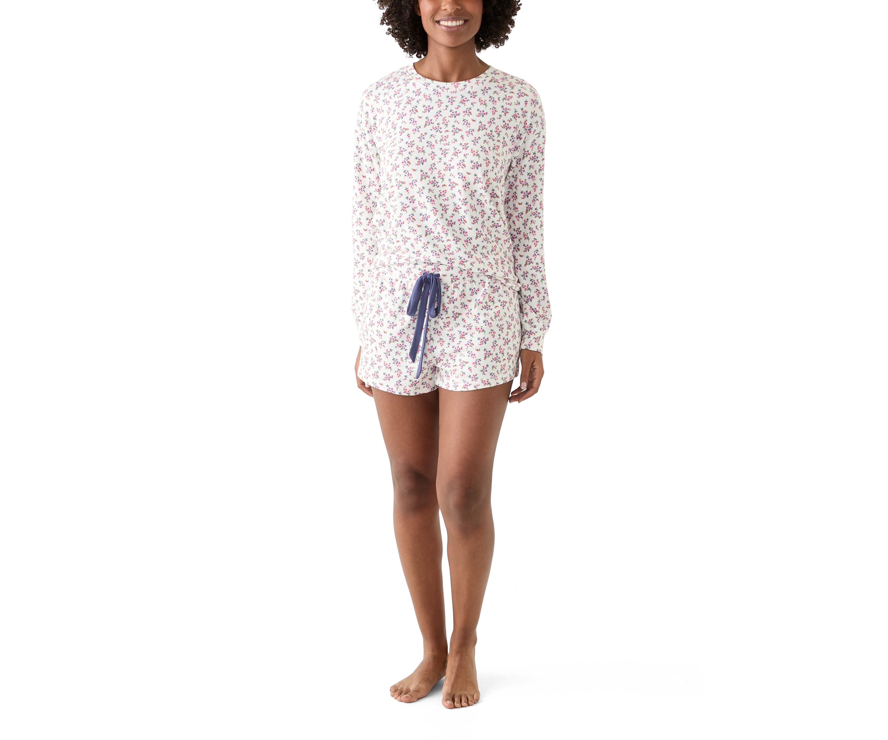 Womens Long Sleeve Peachy Short Pajama Set