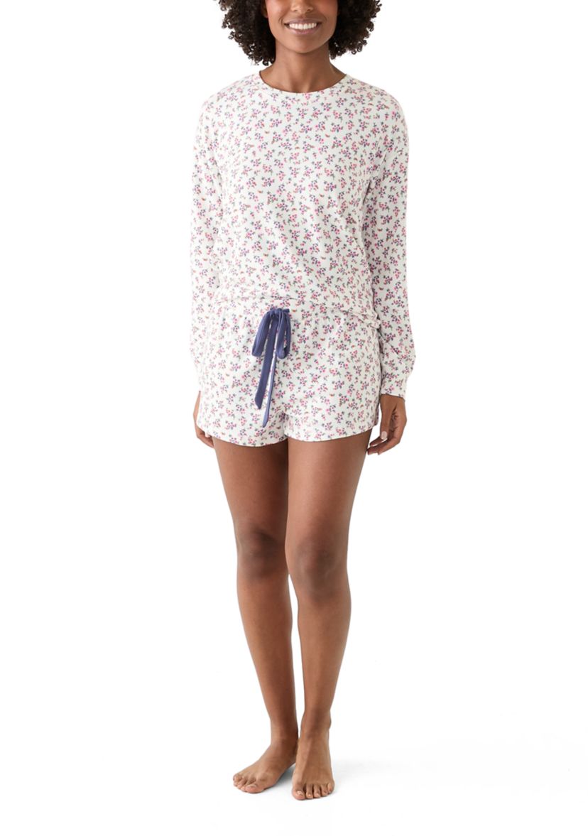 Womens Long Sleeve Peachy Short Pajama Set