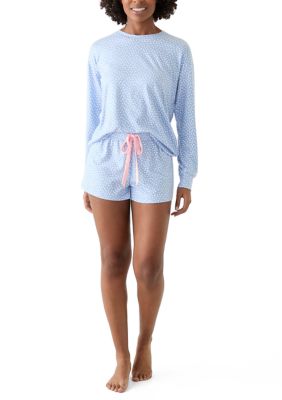 STAR + SKYE by P.J. Salvage Women's Long Sleeve Peachy Short Pajama Set, XL