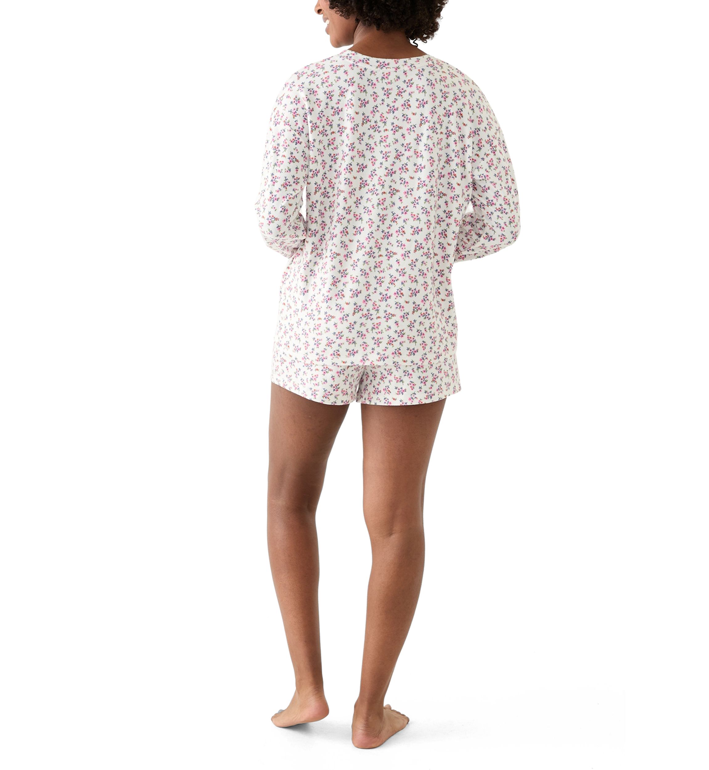 Womens Long Sleeve Peachy Short Pajama Set
