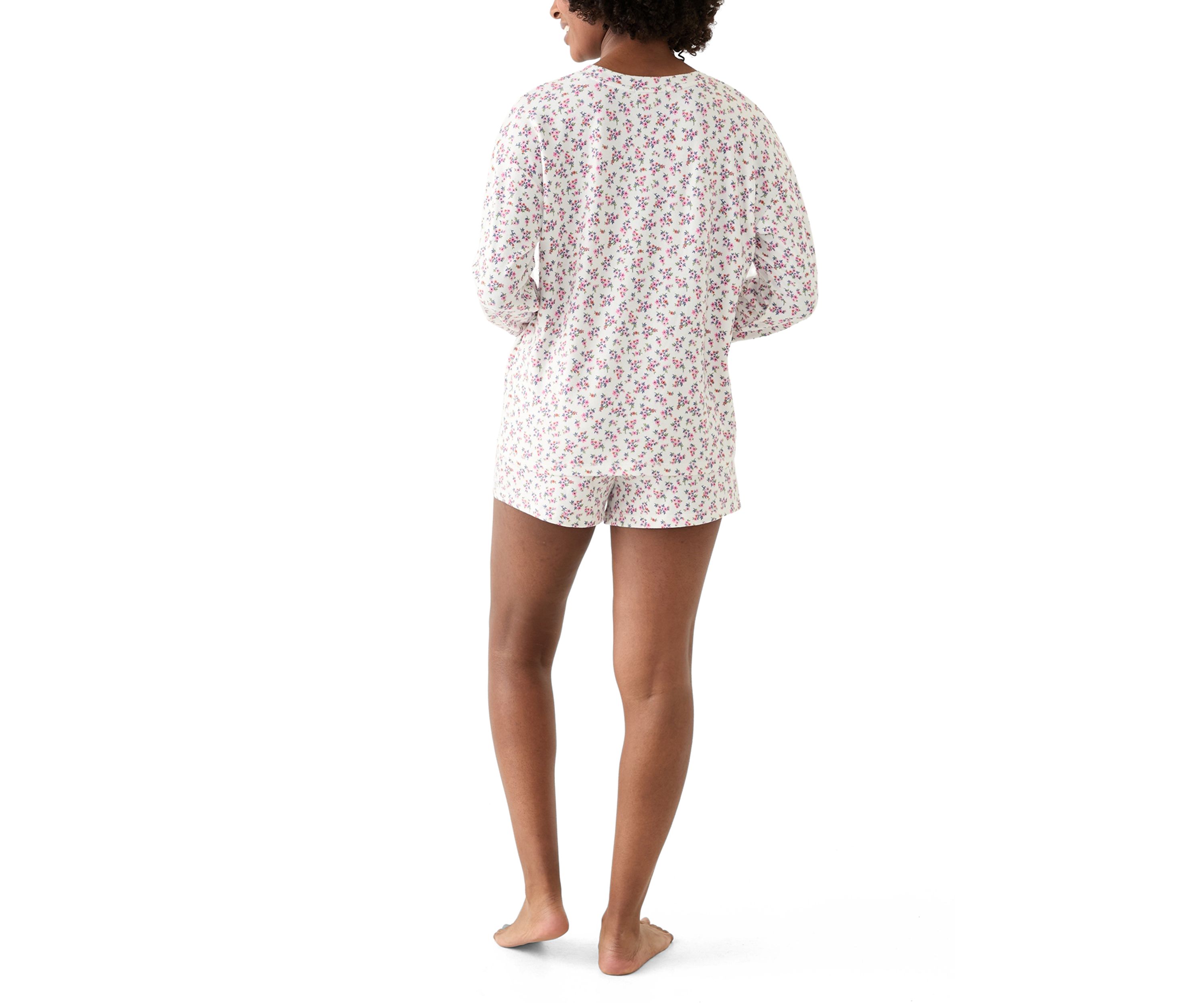 Womens Long Sleeve Peachy Short Pajama Set