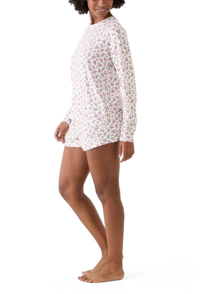 Womens Long Sleeve Peachy Short Pajama Set