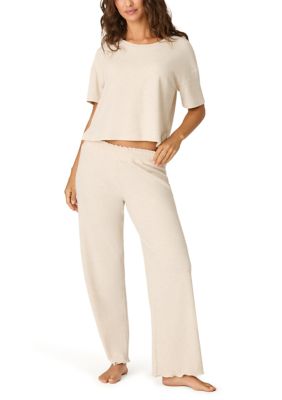 STAR + SKYE by P.J. Salvage Women's Short Sleeve Waffle Knit Top and Pants Pajama Set