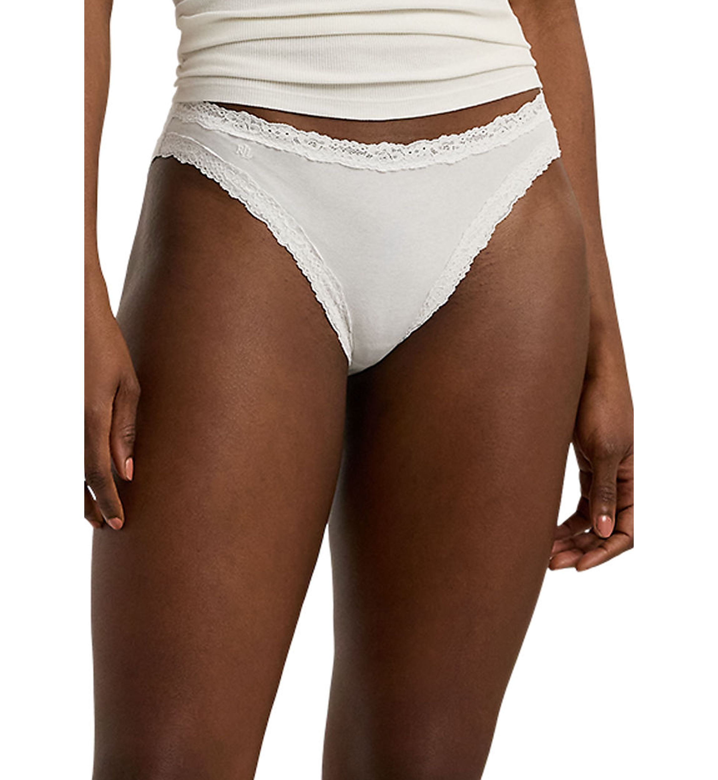 Cotton & Lace Jersey Bikini Brief