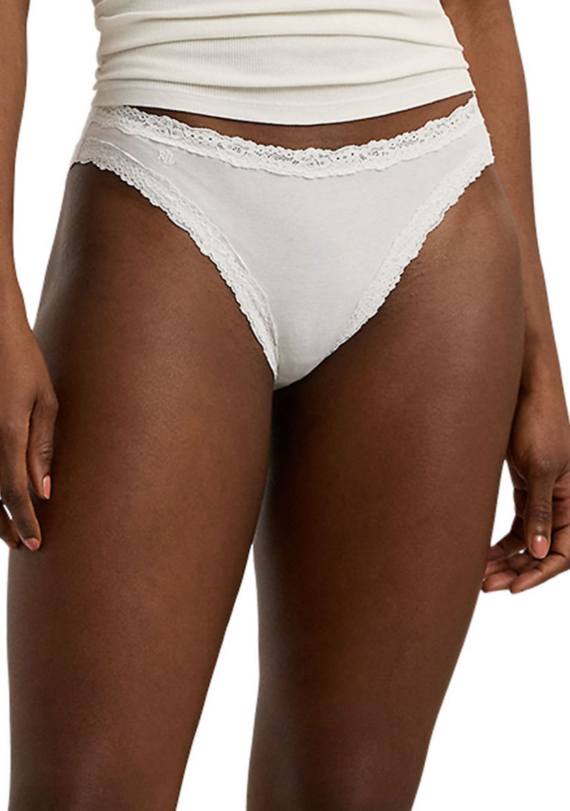 Cotton & Lace Jersey Bikini Brief