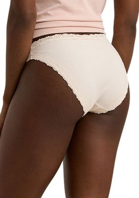 Cotton & Lace Jersey Bikini Brief