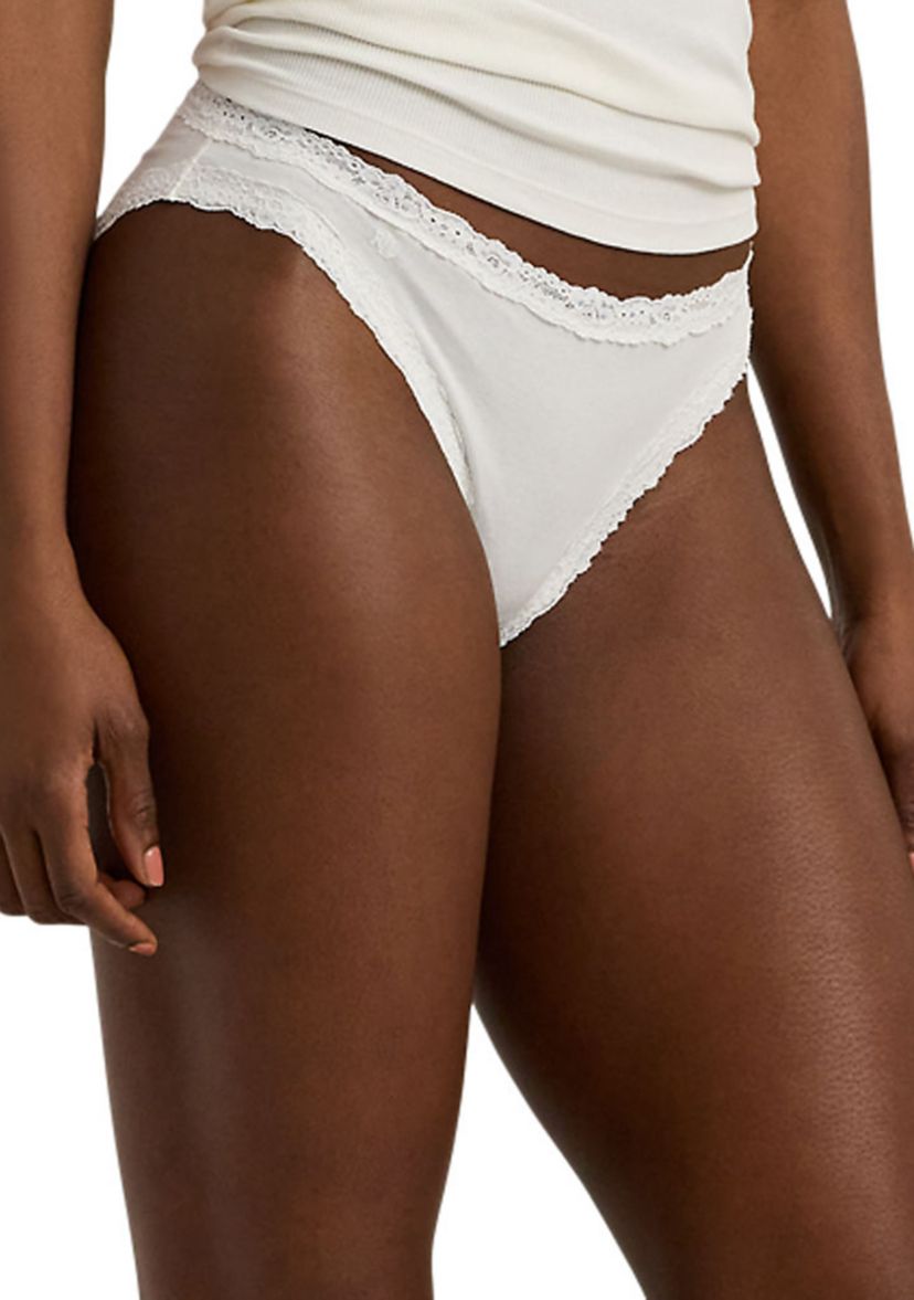 Cotton & Lace Jersey Bikini Brief