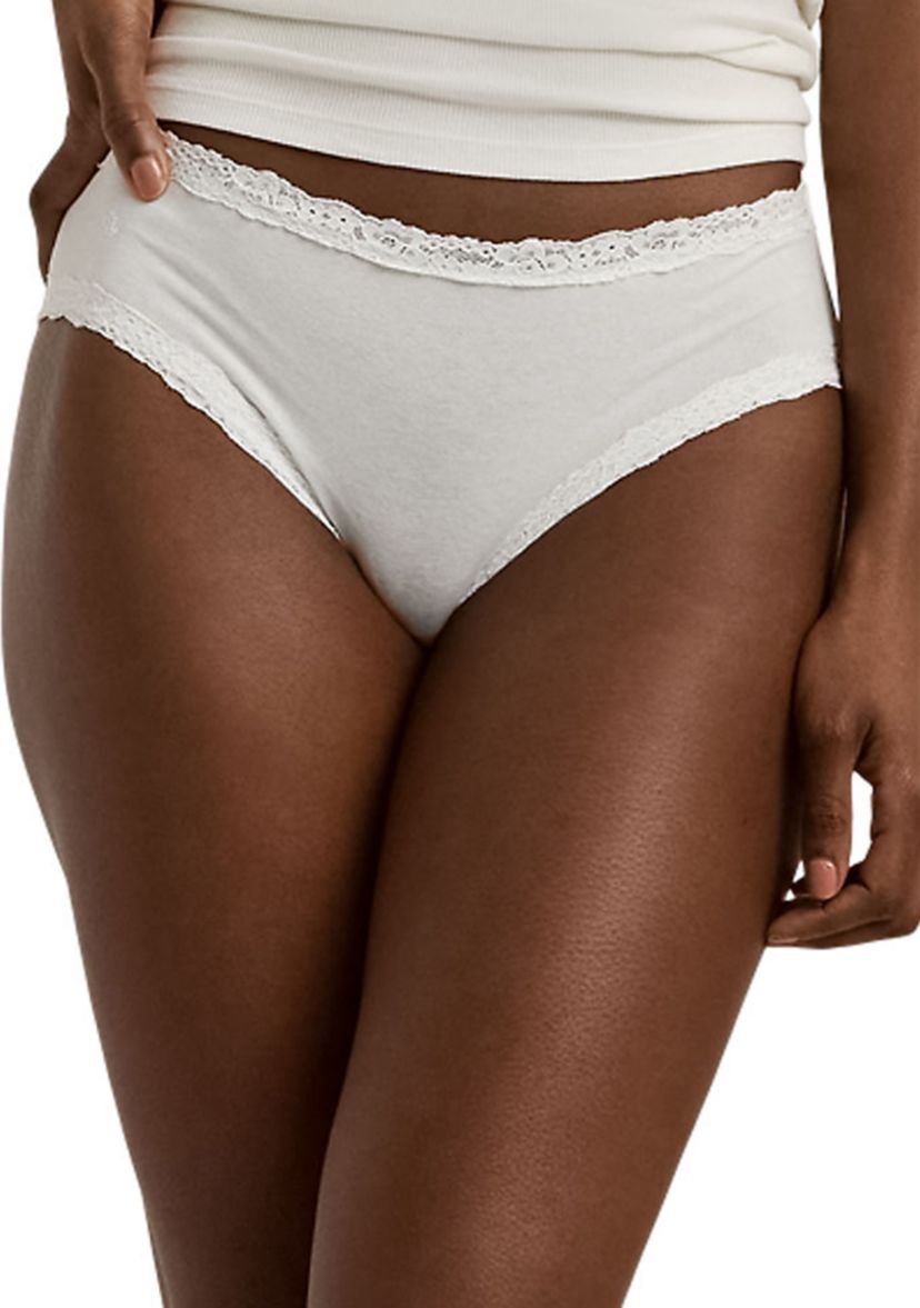 Cotton & Lace Jersey Hipster Brief