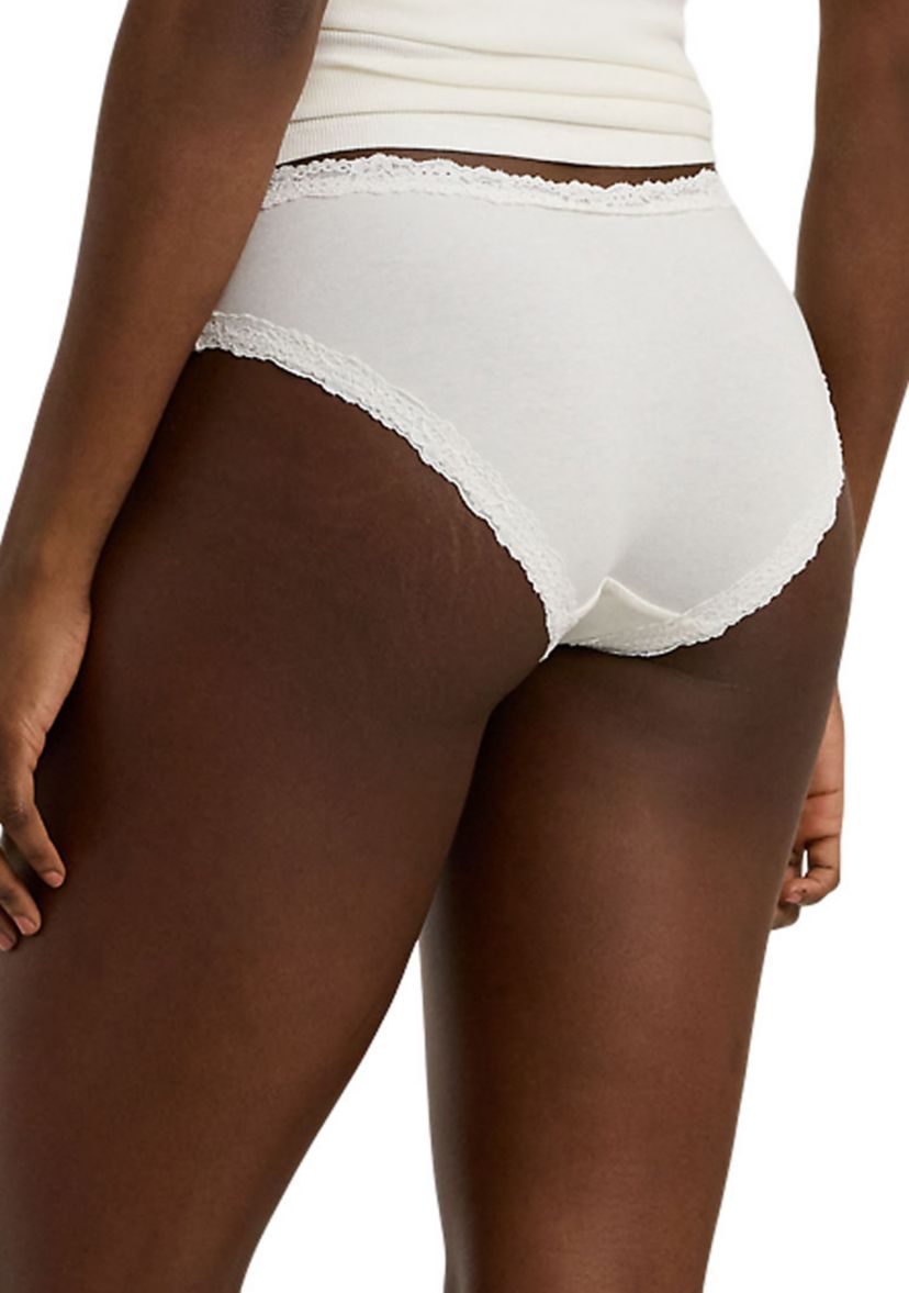 Cotton & Lace Jersey Hipster Brief
