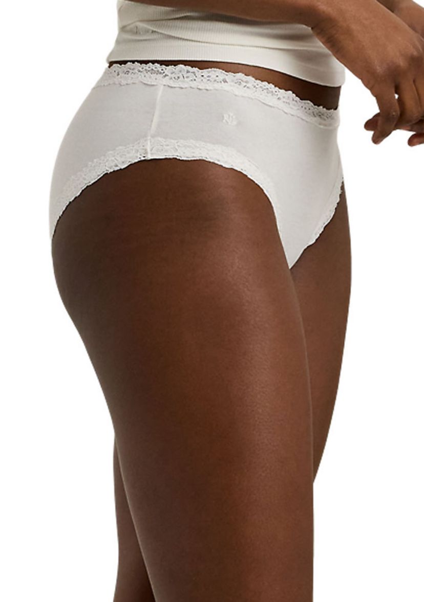 Cotton & Lace Jersey Hipster Brief