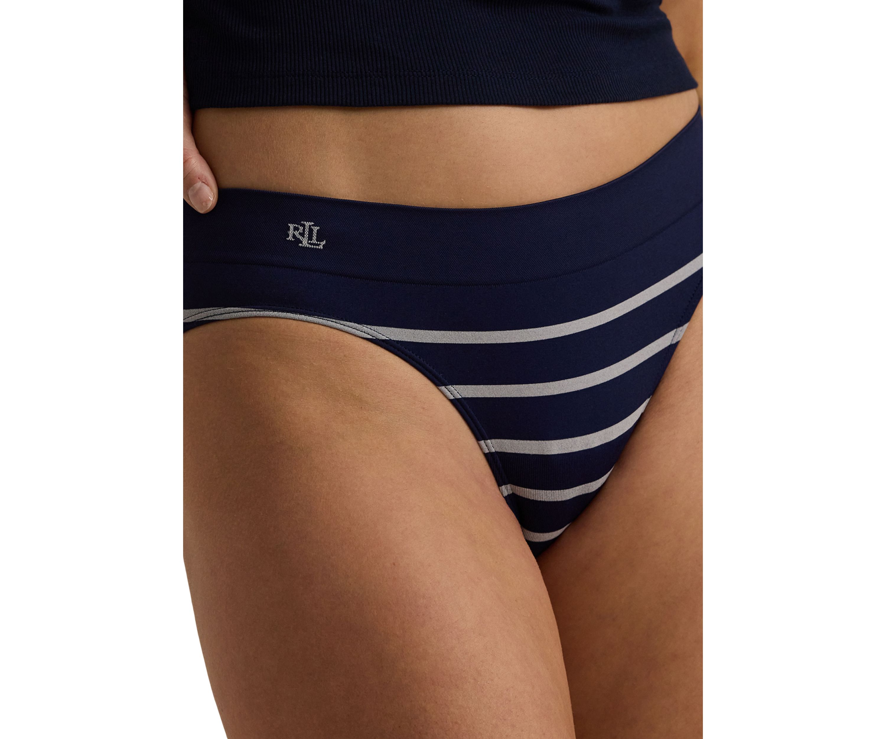 Seamless Striped Jersey Bikini Brief