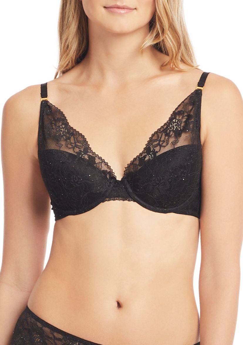 Lace Sequin Plunge Bra