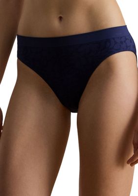 Lauren Ralph Lauren Women's Floral Seamless Bikini, Navy Blue, XL