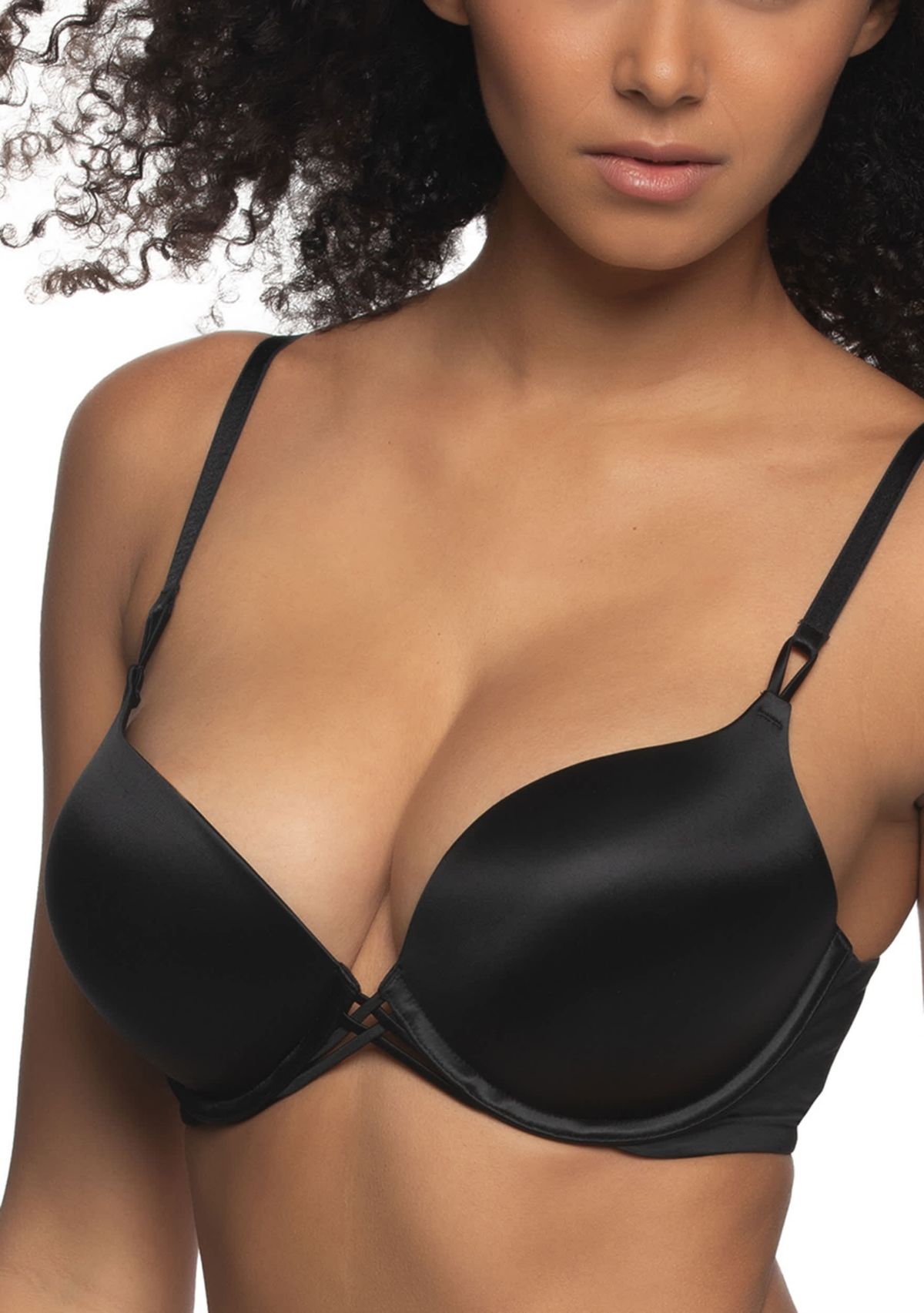 Luscious Sleek Satin Add 2 Sizes Push Up Bra