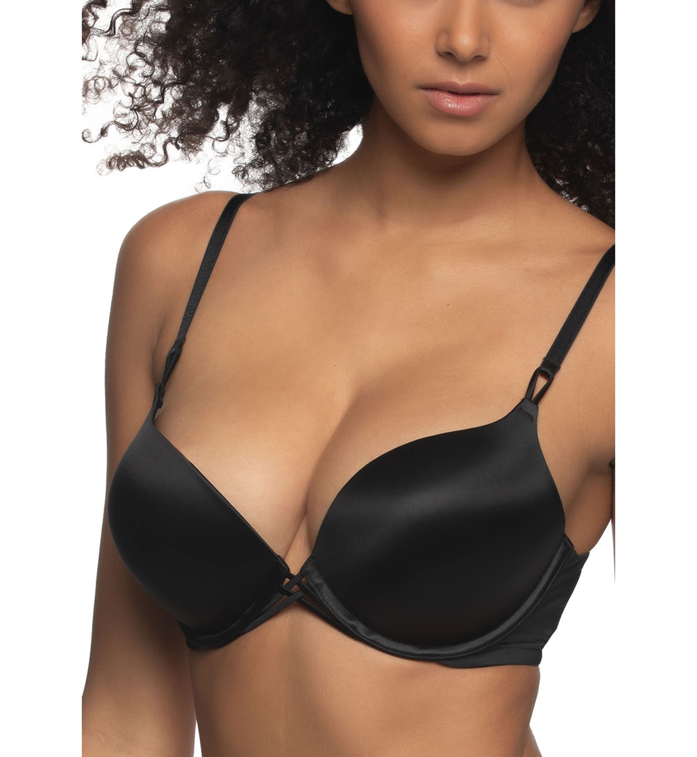 Luscious Sleek Satin Add 2 Sizes Push Up Bra