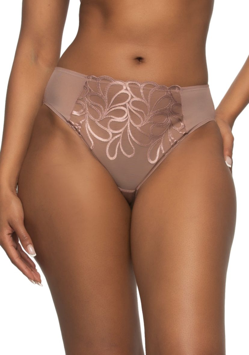 Lotus Hi Cut Embroidered Mesh Brief