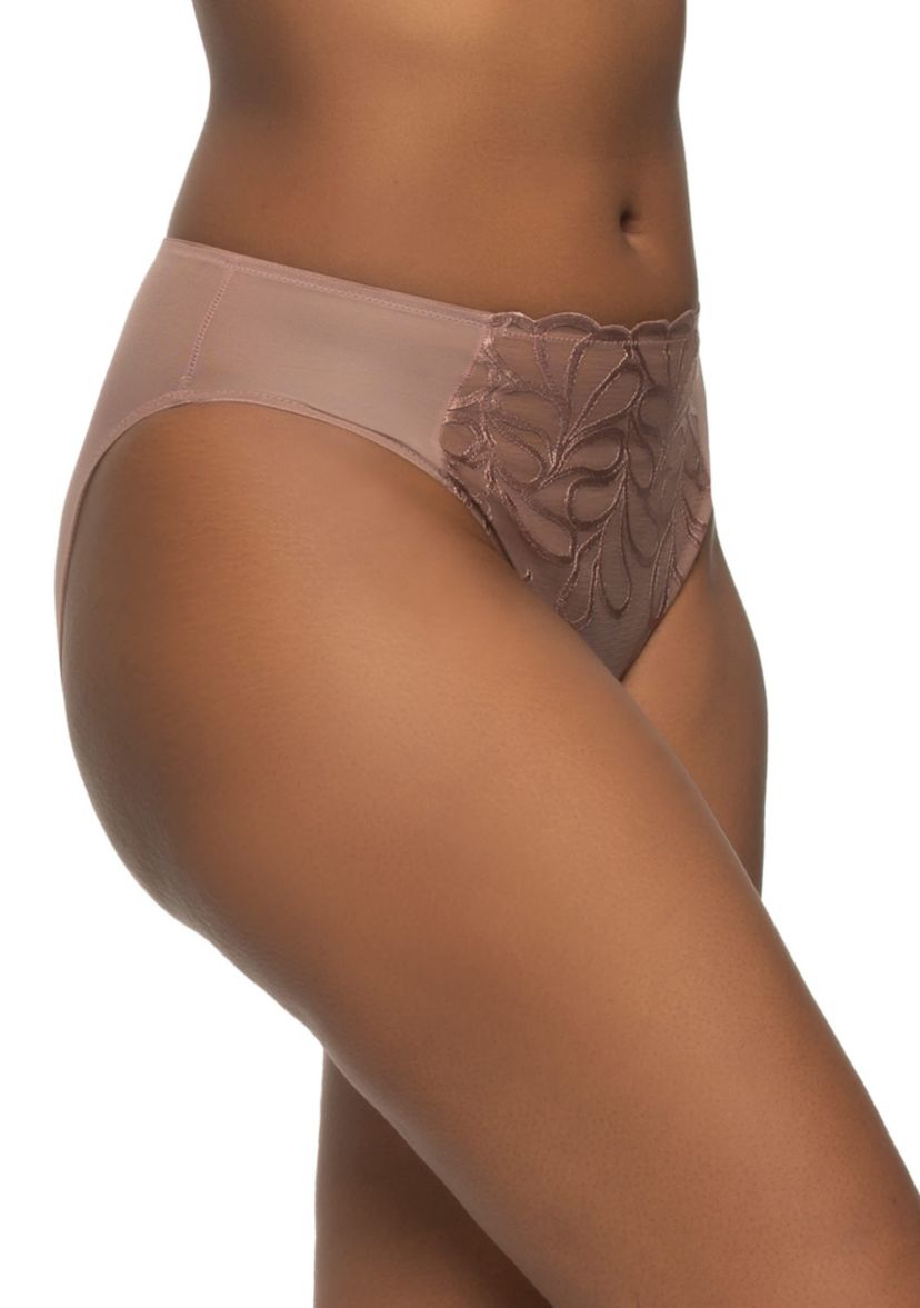 Lotus Hi Cut Embroidered Mesh Brief