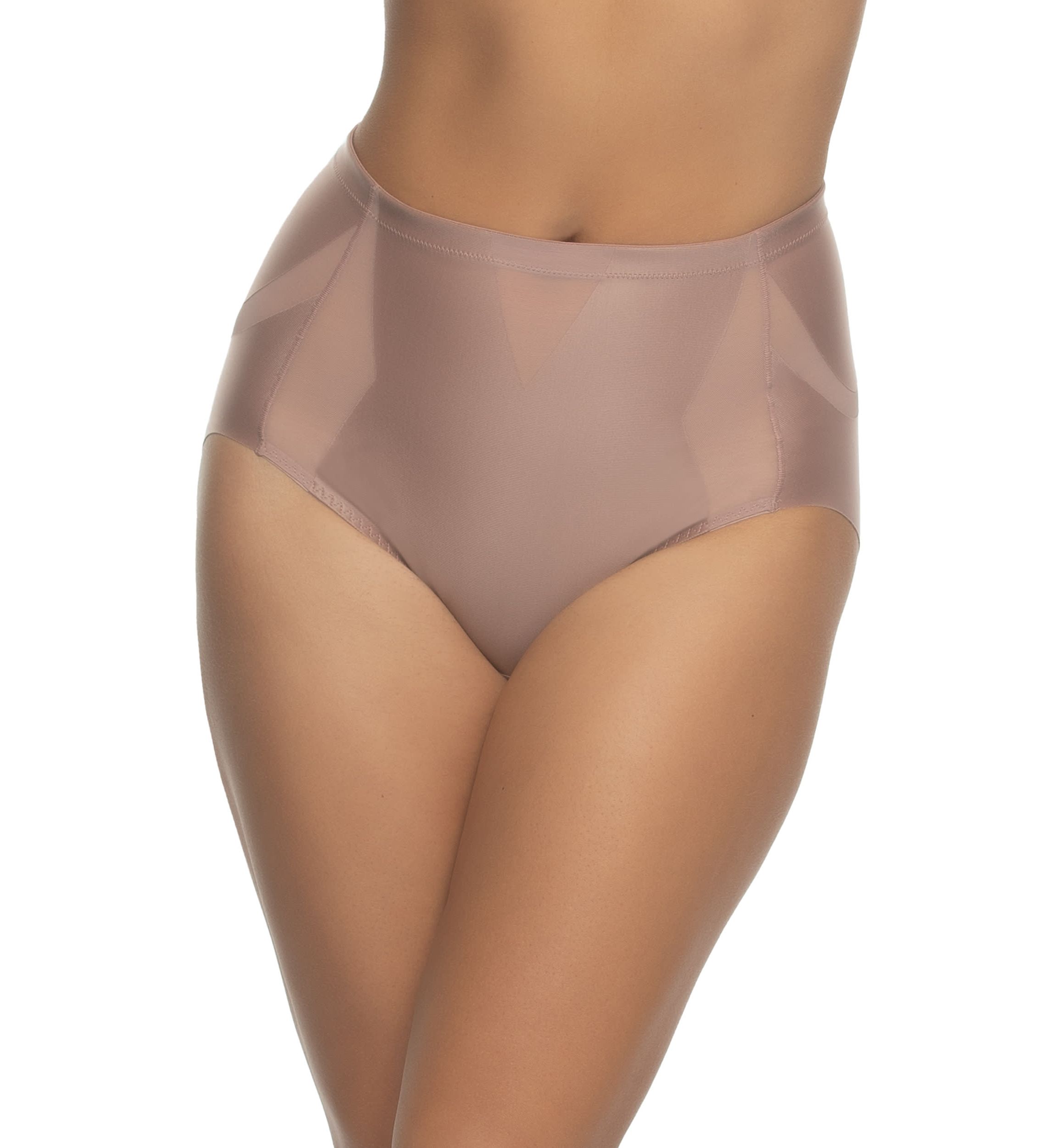 Uplifted Satin and Mesh Body Mapped At-Waist Shaper Brief