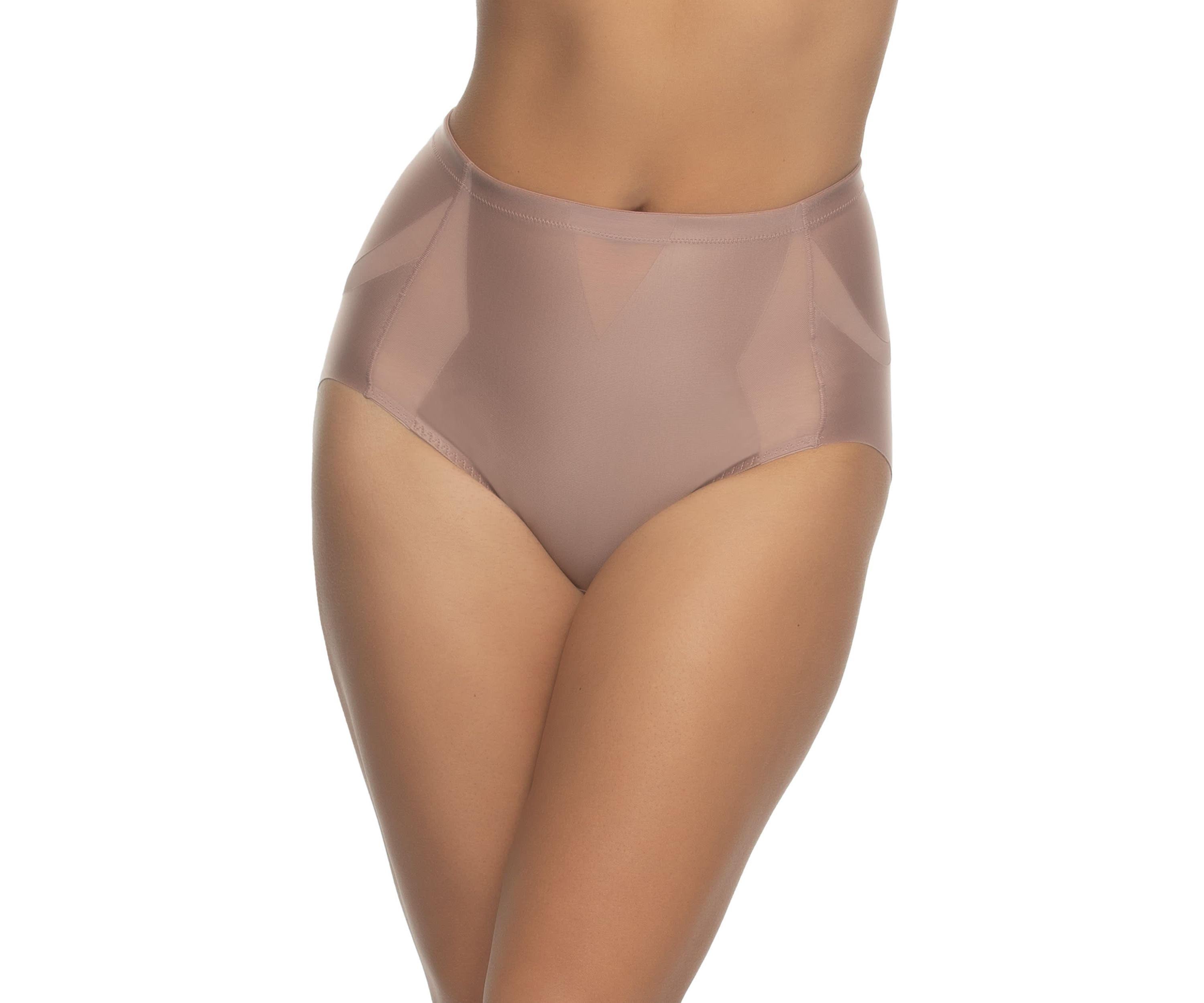 Uplifted Satin and Mesh Body Mapped At-Waist Shaper Brief