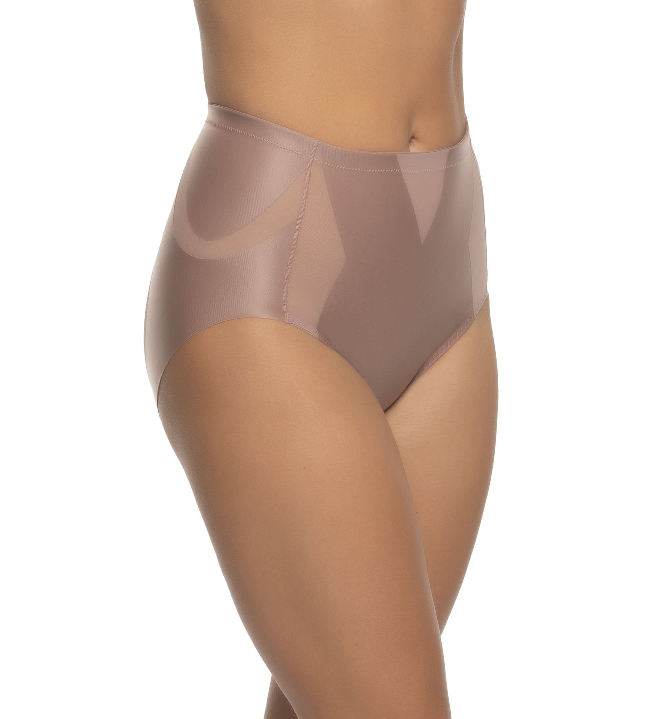 Uplifted Satin and Mesh Body Mapped At-Waist Shaper Brief