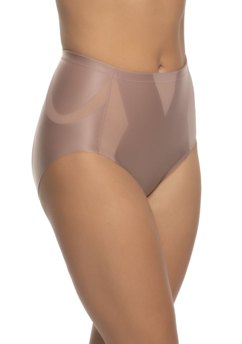 Uplifted Satin and Mesh Body Mapped At-Waist Shaper Brief