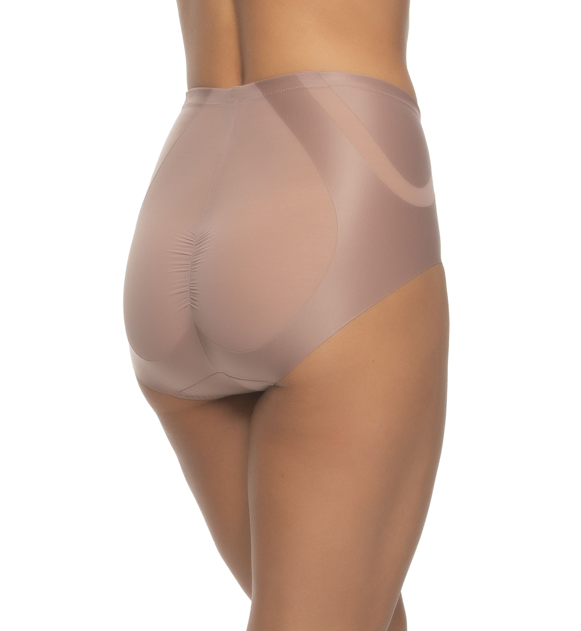 Uplifted Satin and Mesh Body Mapped At-Waist Shaper Brief