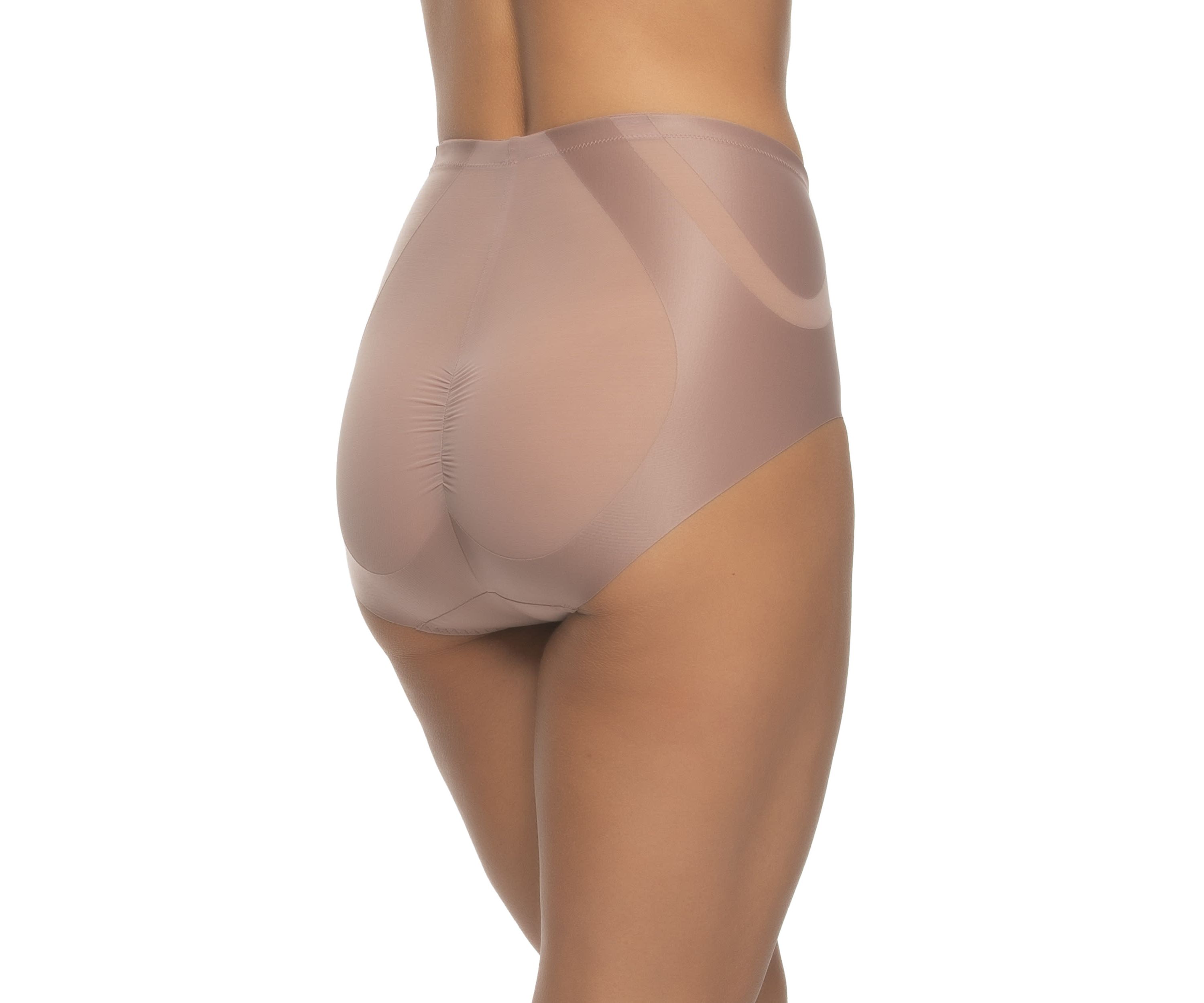 Uplifted Satin and Mesh Body Mapped At-Waist Shaper Brief