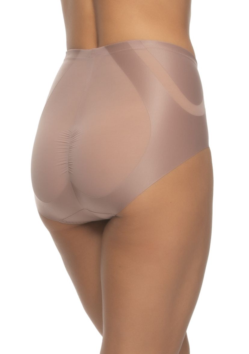 Uplifted Satin and Mesh Body Mapped At-Waist Shaper Brief