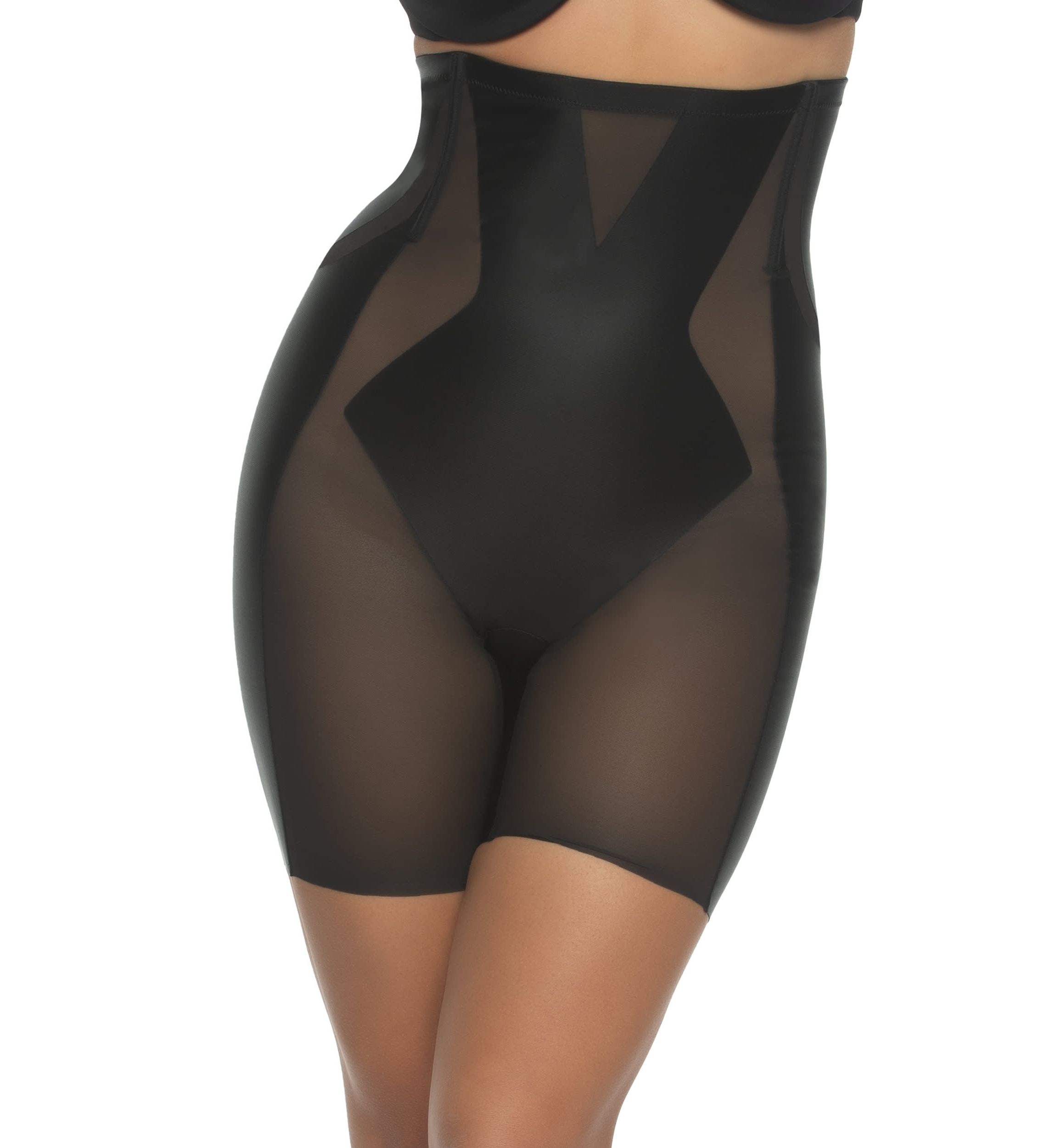 Uplifted Satin and Mesh Body Mapped Hi-Waist Shaper Short