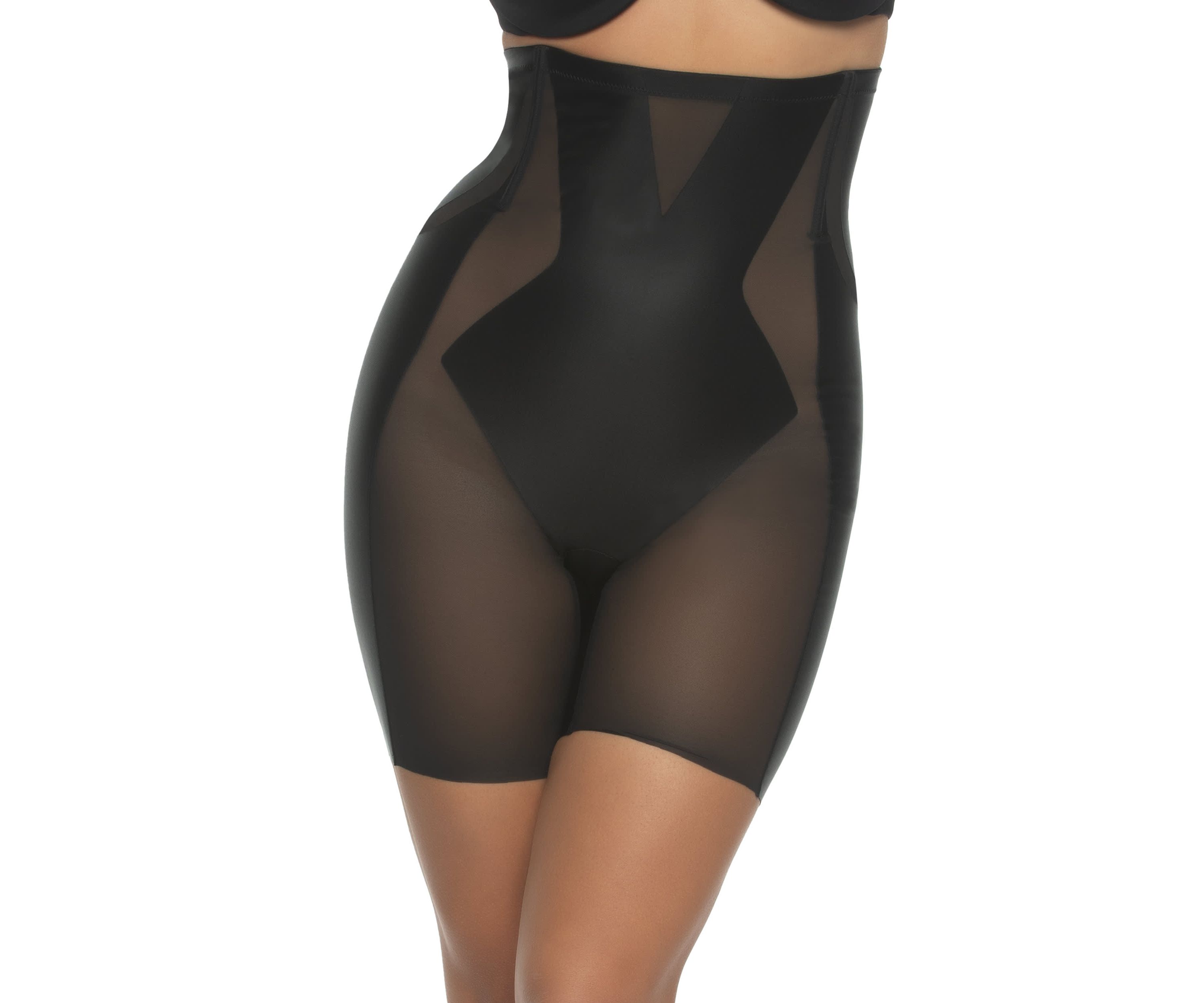 Uplifted Satin and Mesh Body Mapped Hi-Waist Shaper Short