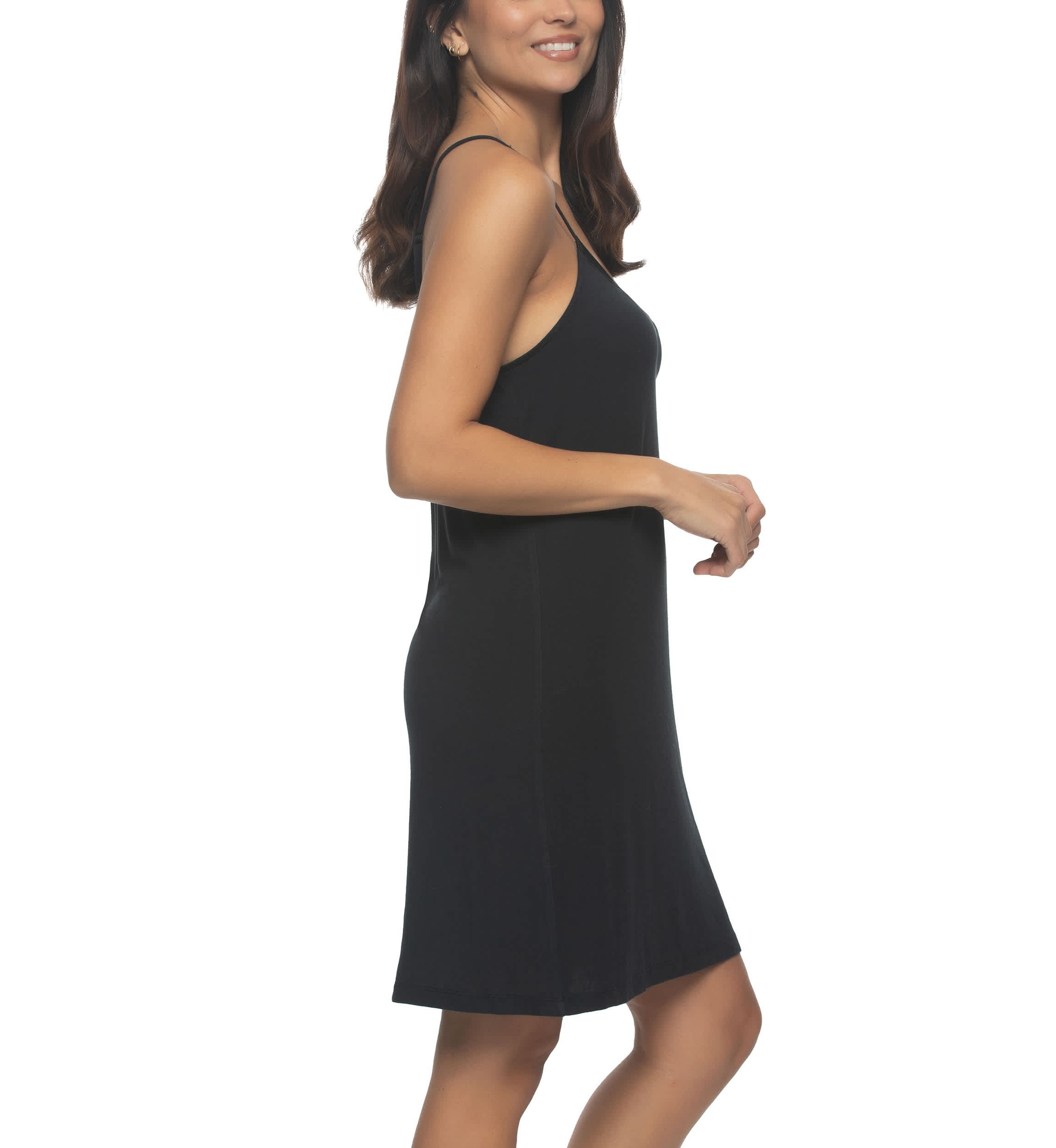 Elysees Satin and Knit Chemise Slip Dress