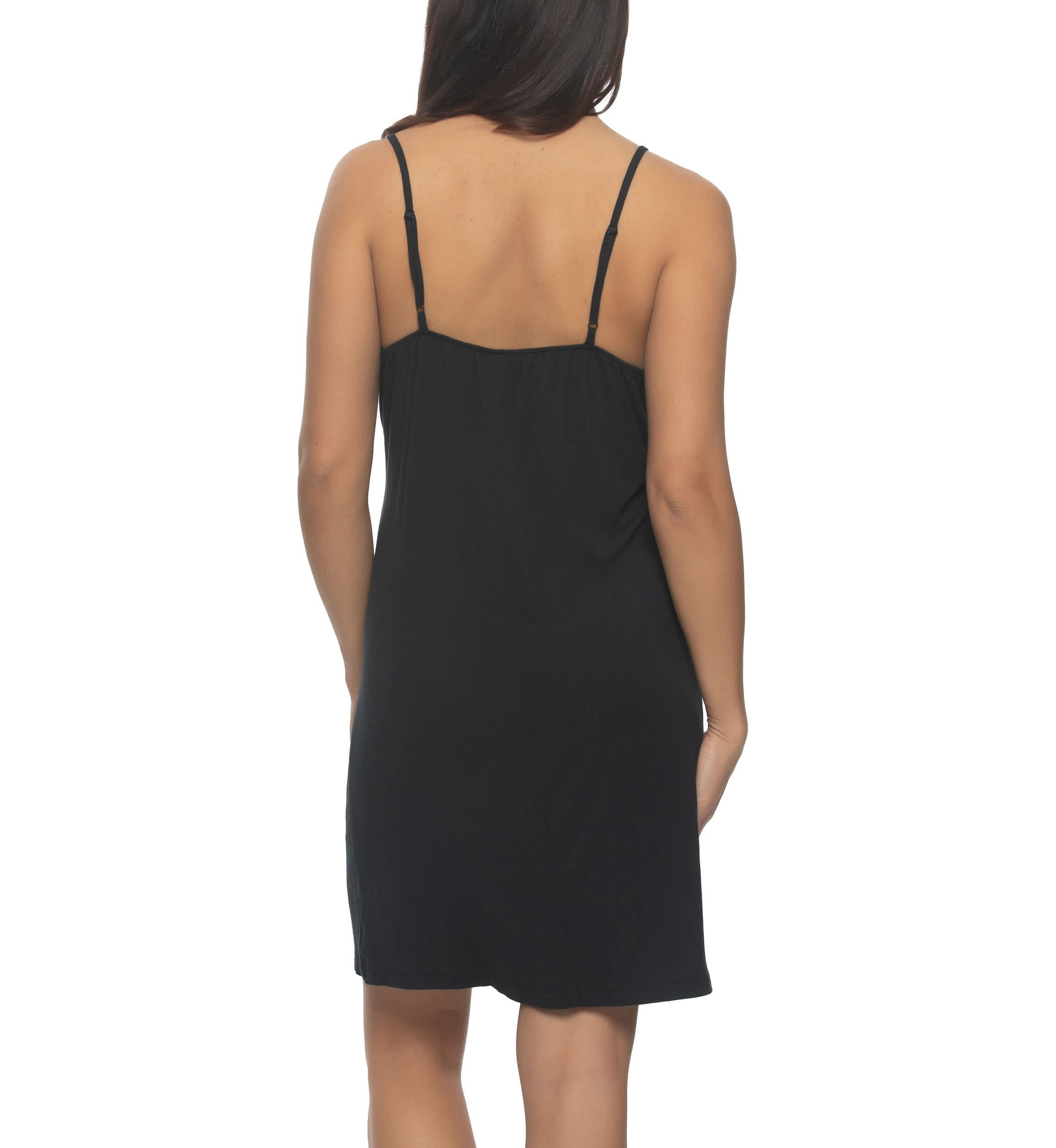 Elysees Satin and Knit Chemise Slip Dress