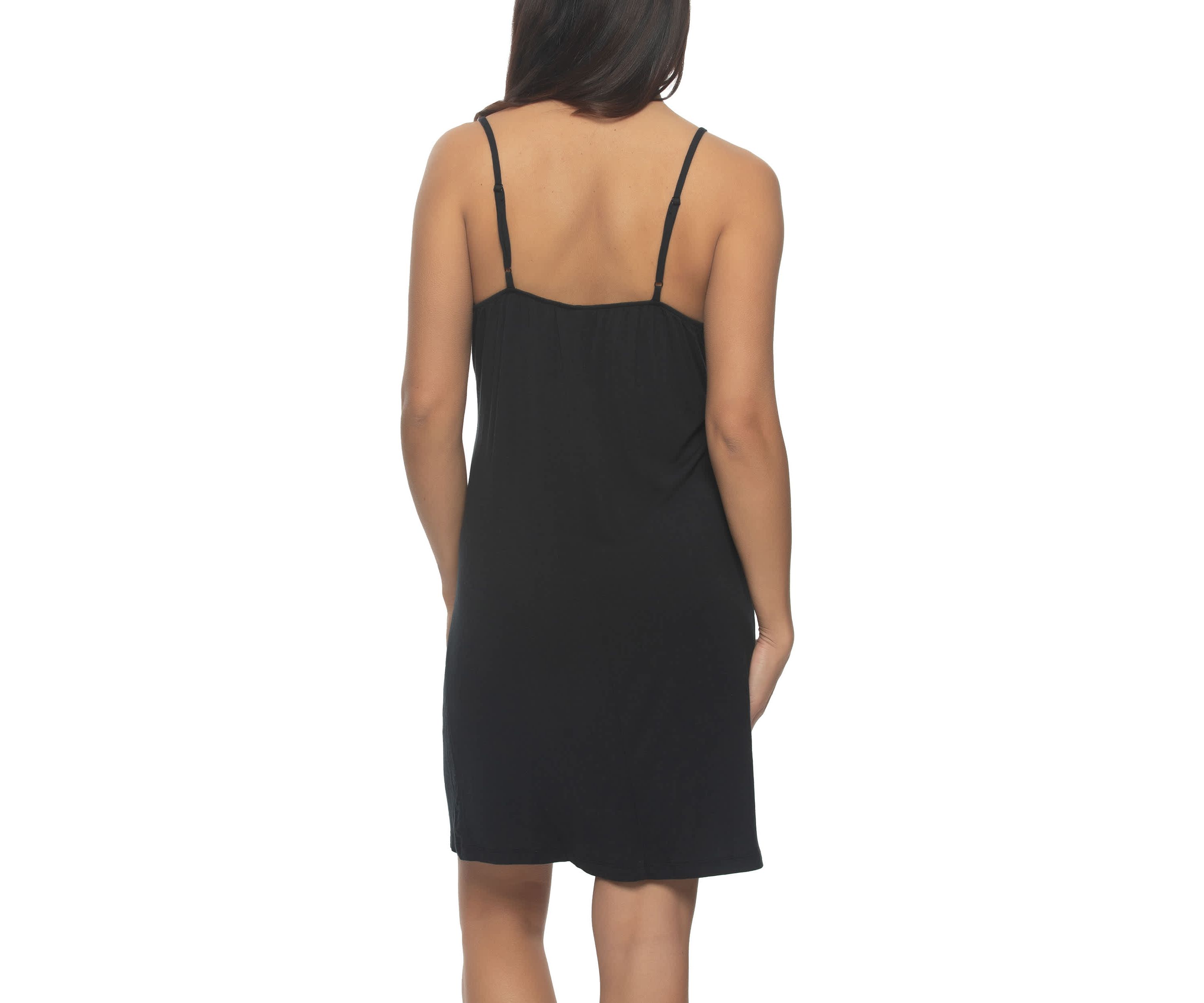Elysees Satin and Knit Chemise Slip Dress