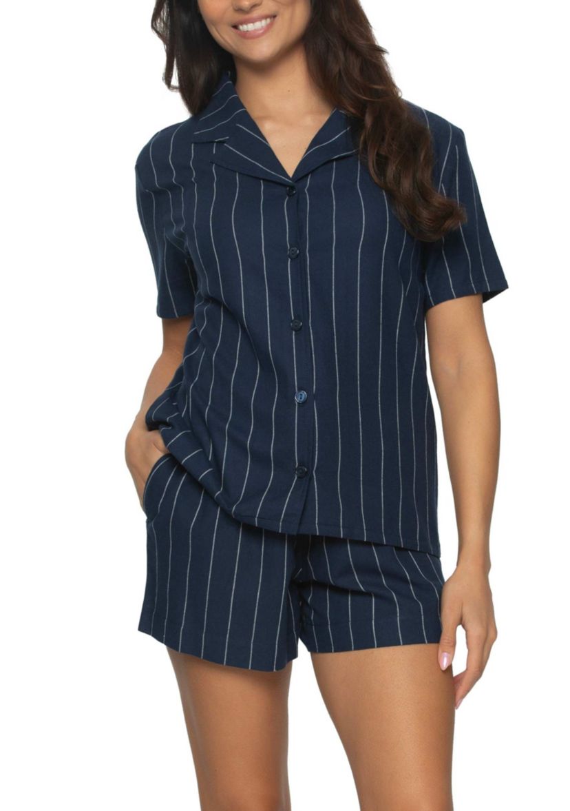 Mirielle Notch Collar Pajama Short Set