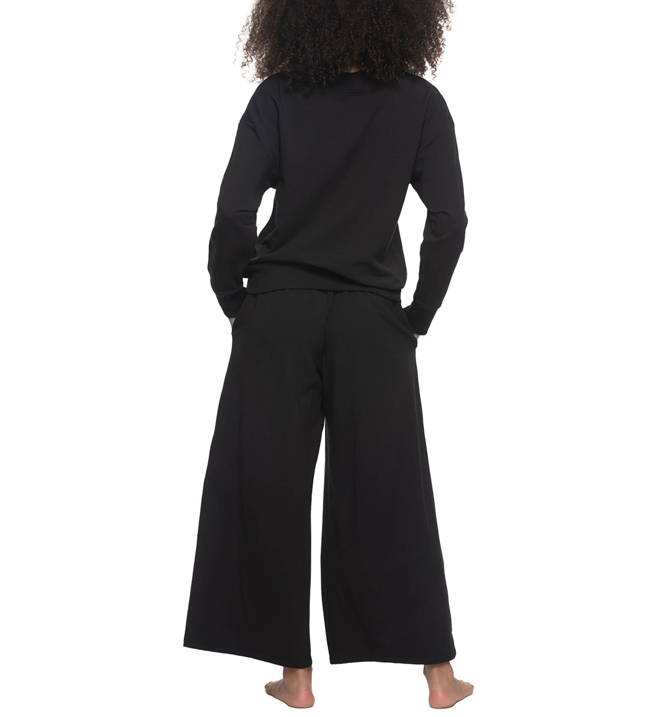 Kimora French Terry V-neck Sweatshirt w Wide Leg Pants Set