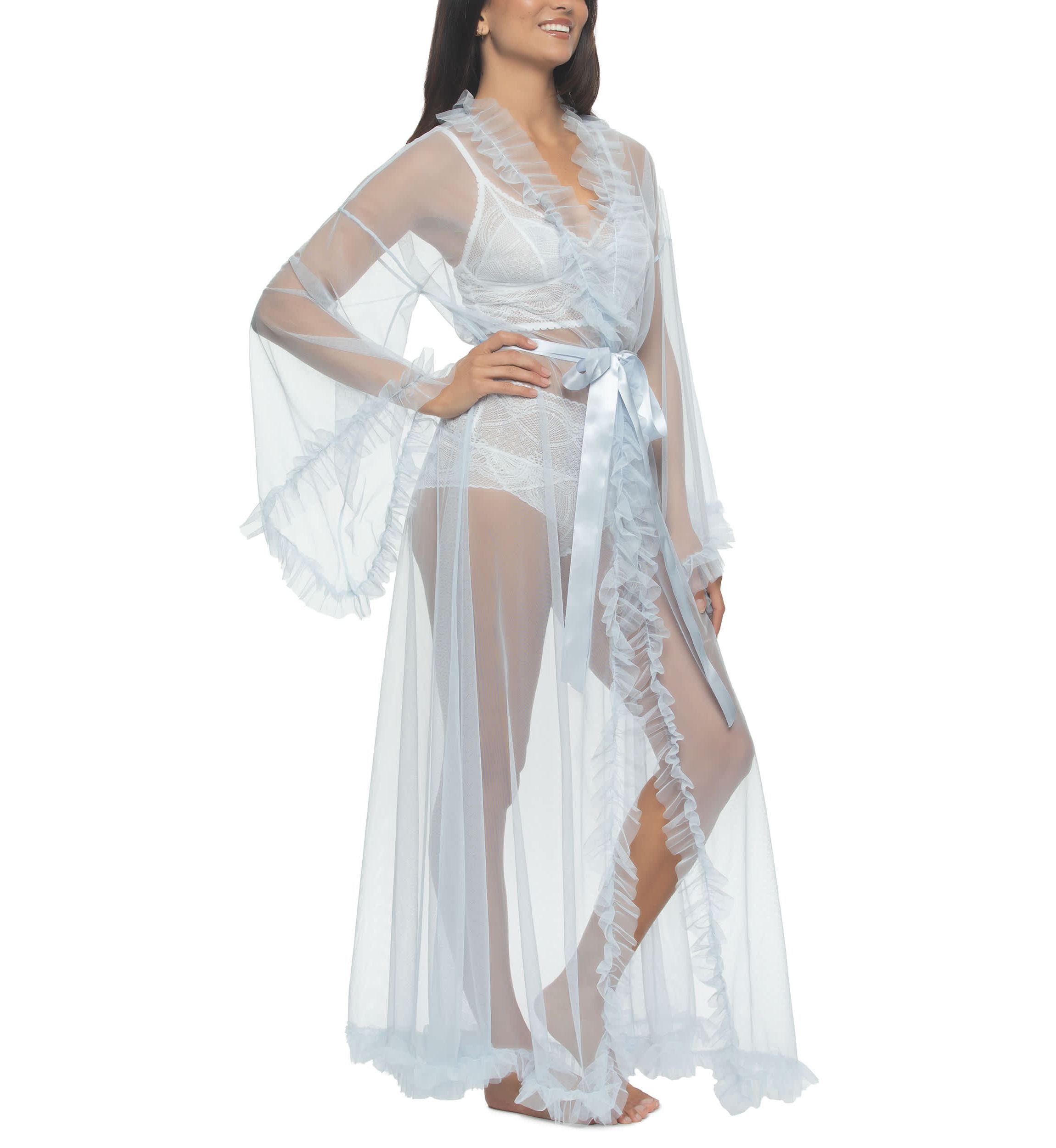 Veil Tulle Ruffle Robe