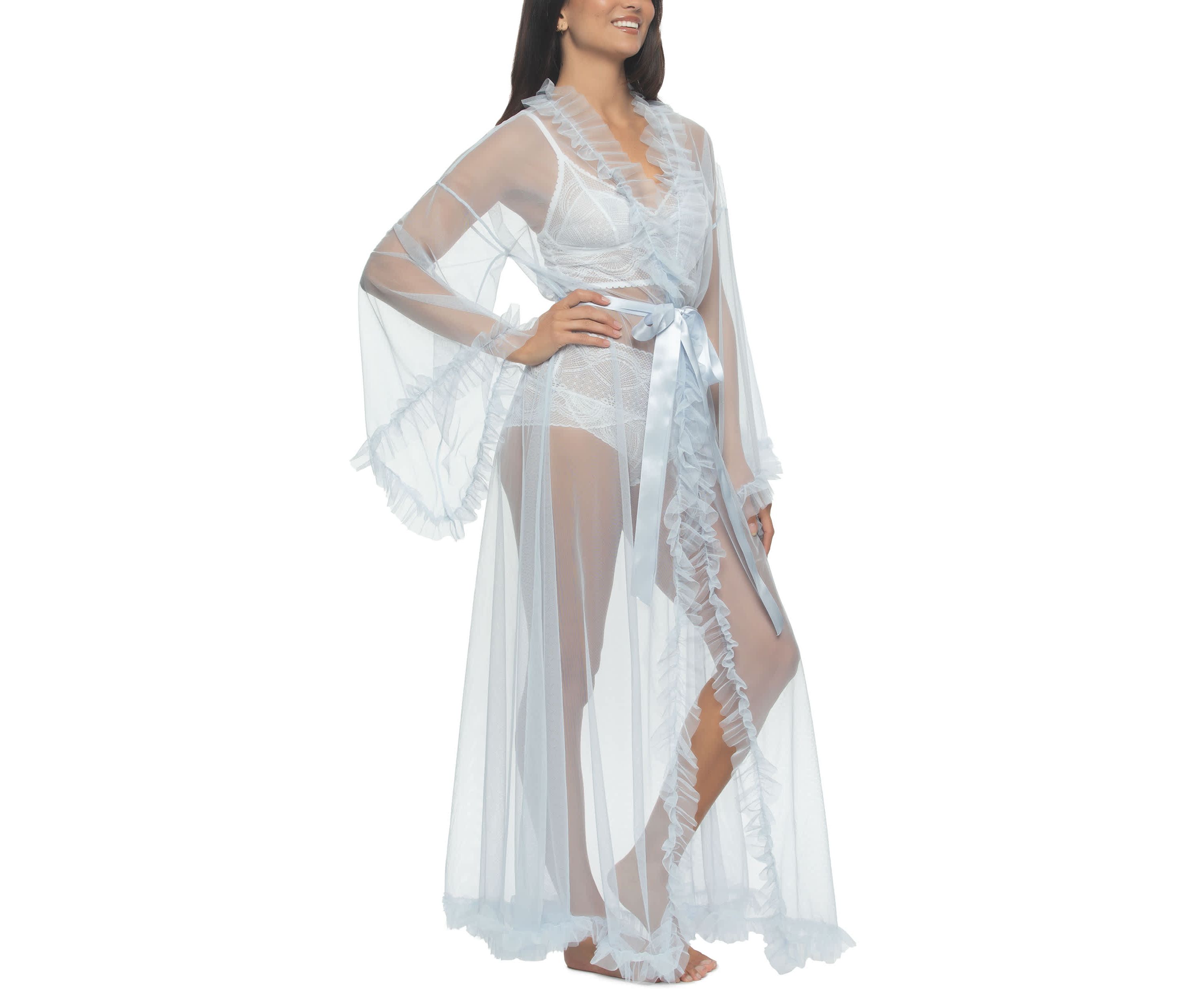 Veil Tulle Ruffle Robe