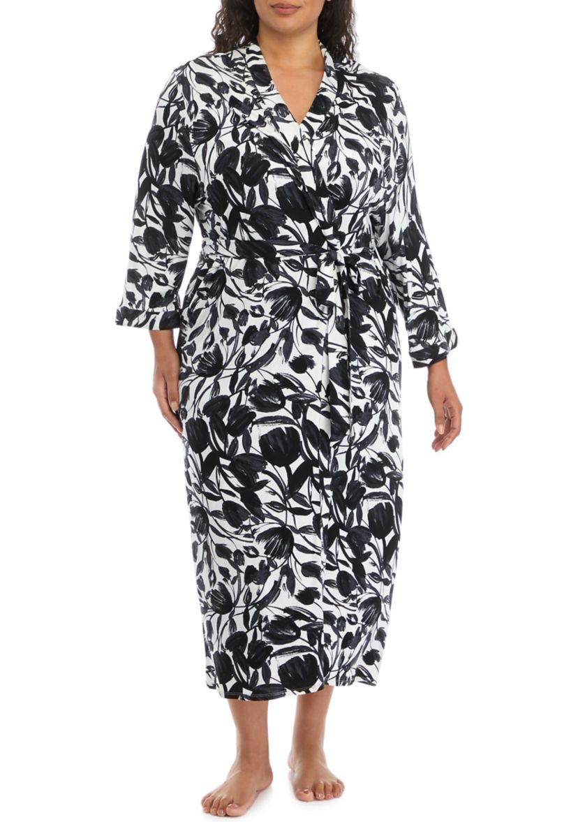 Plus Size Long Wrap Robe