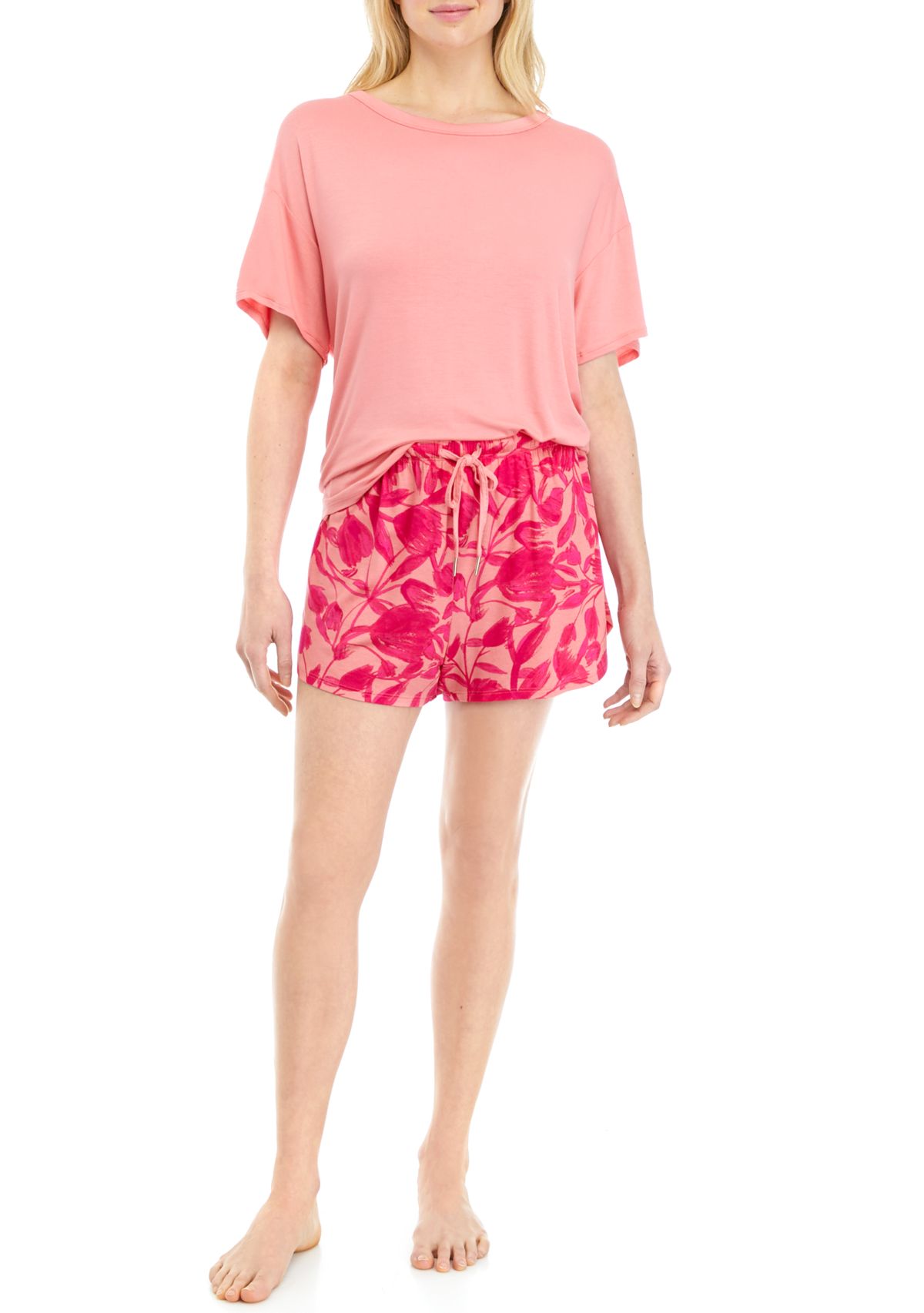 Tulip Back T-Shirt and Shorts Pajama Set