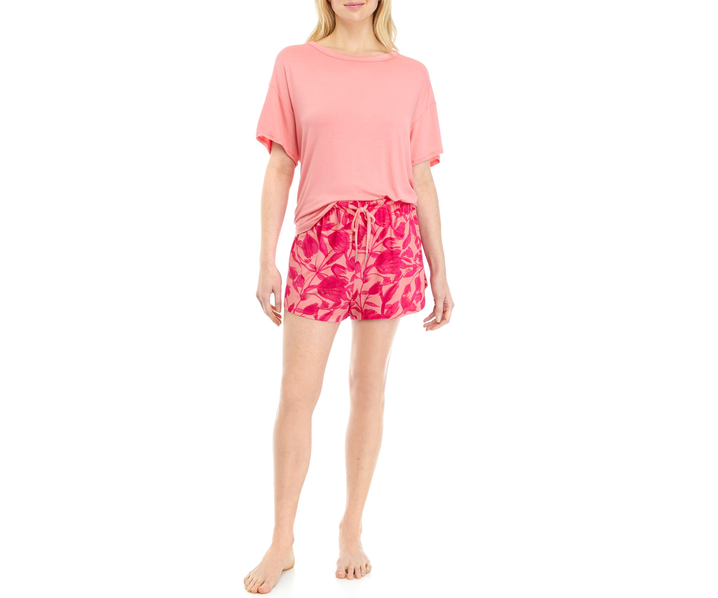 Tulip Back T-Shirt and Shorts Pajama Set